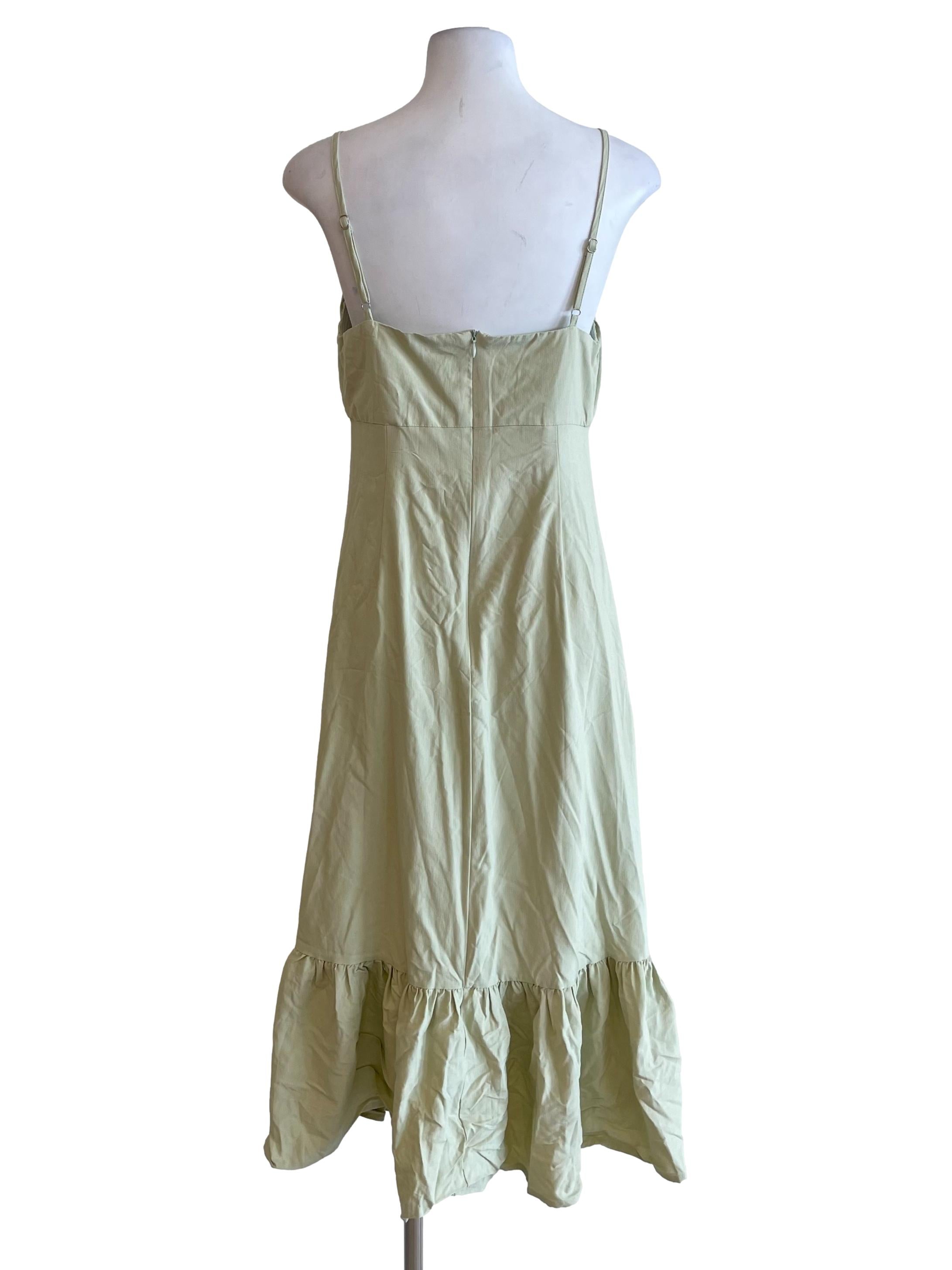 Light Green Tiered Bustier Cami Dress