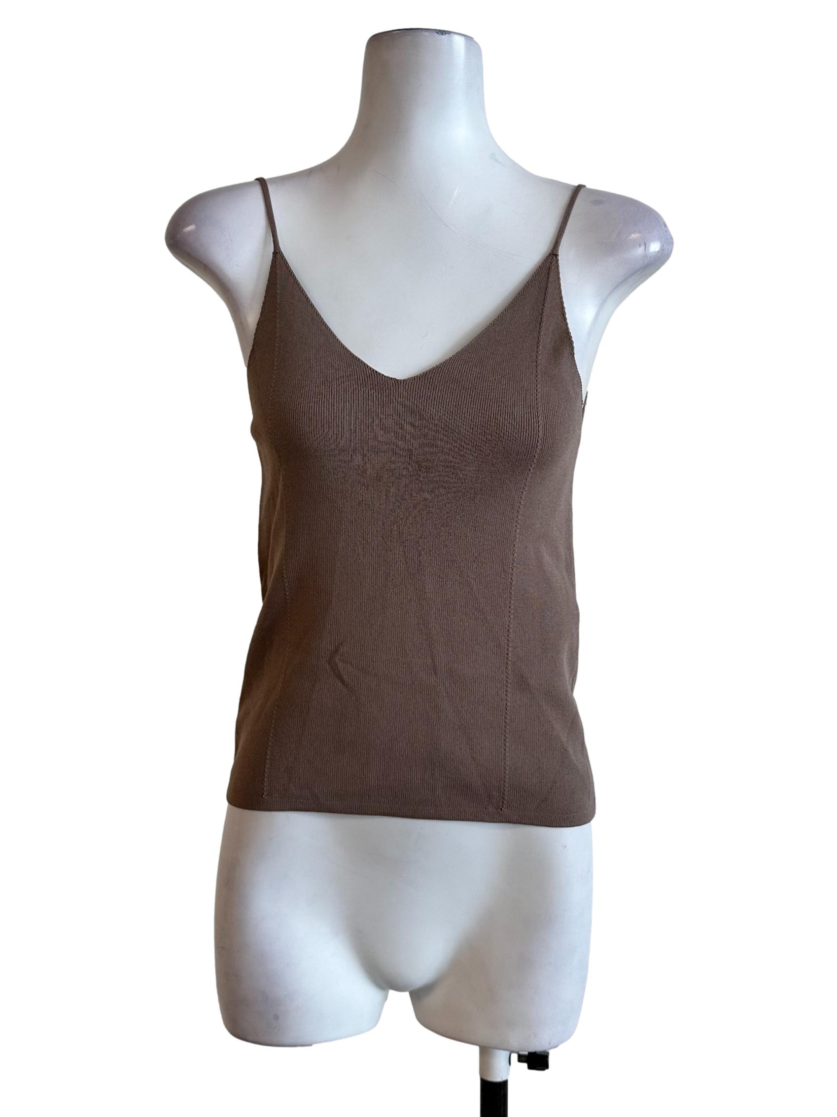 Hazelnut Brown Spaghetti Straps Top