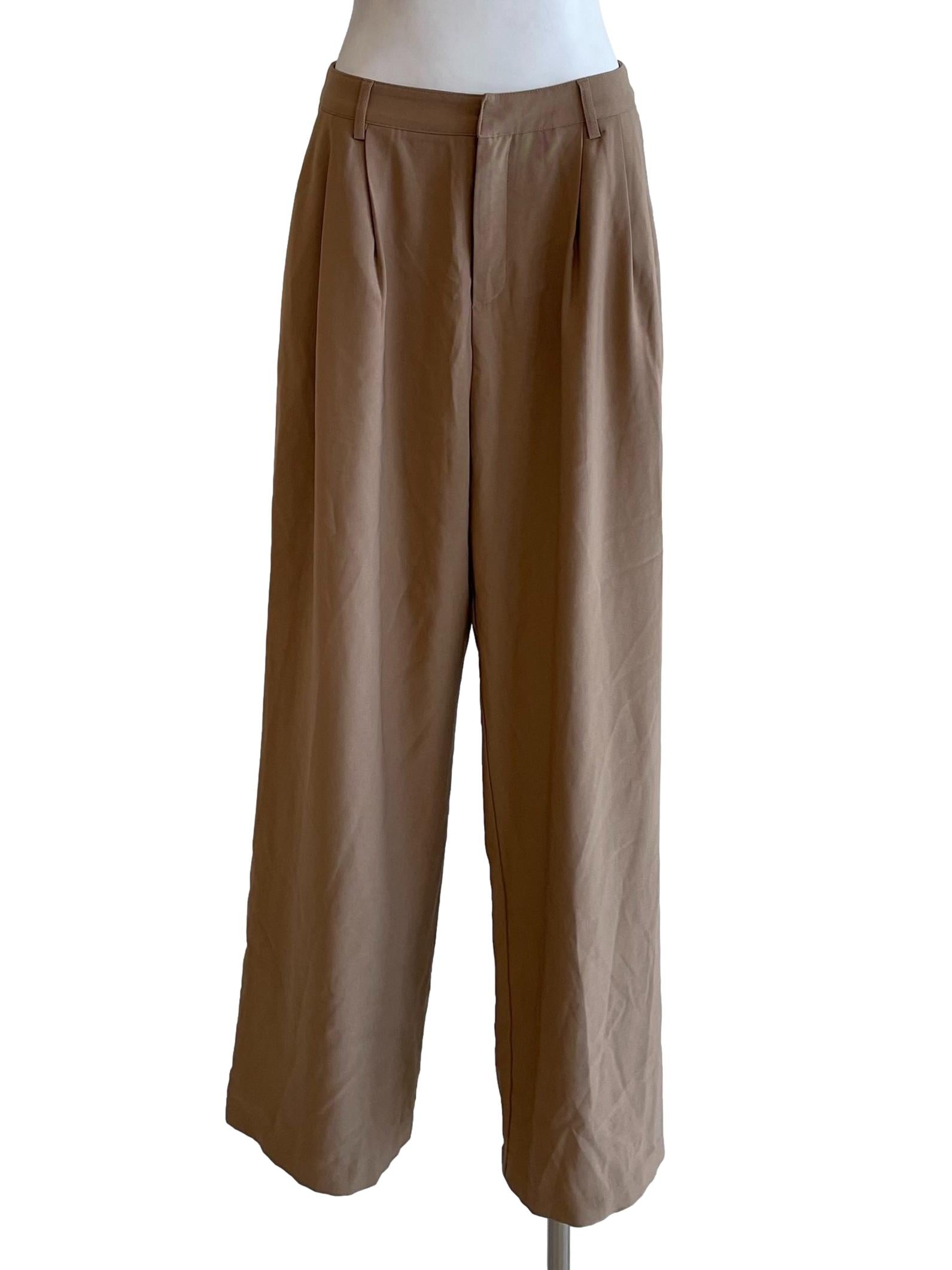 Khaki Pleated Pants