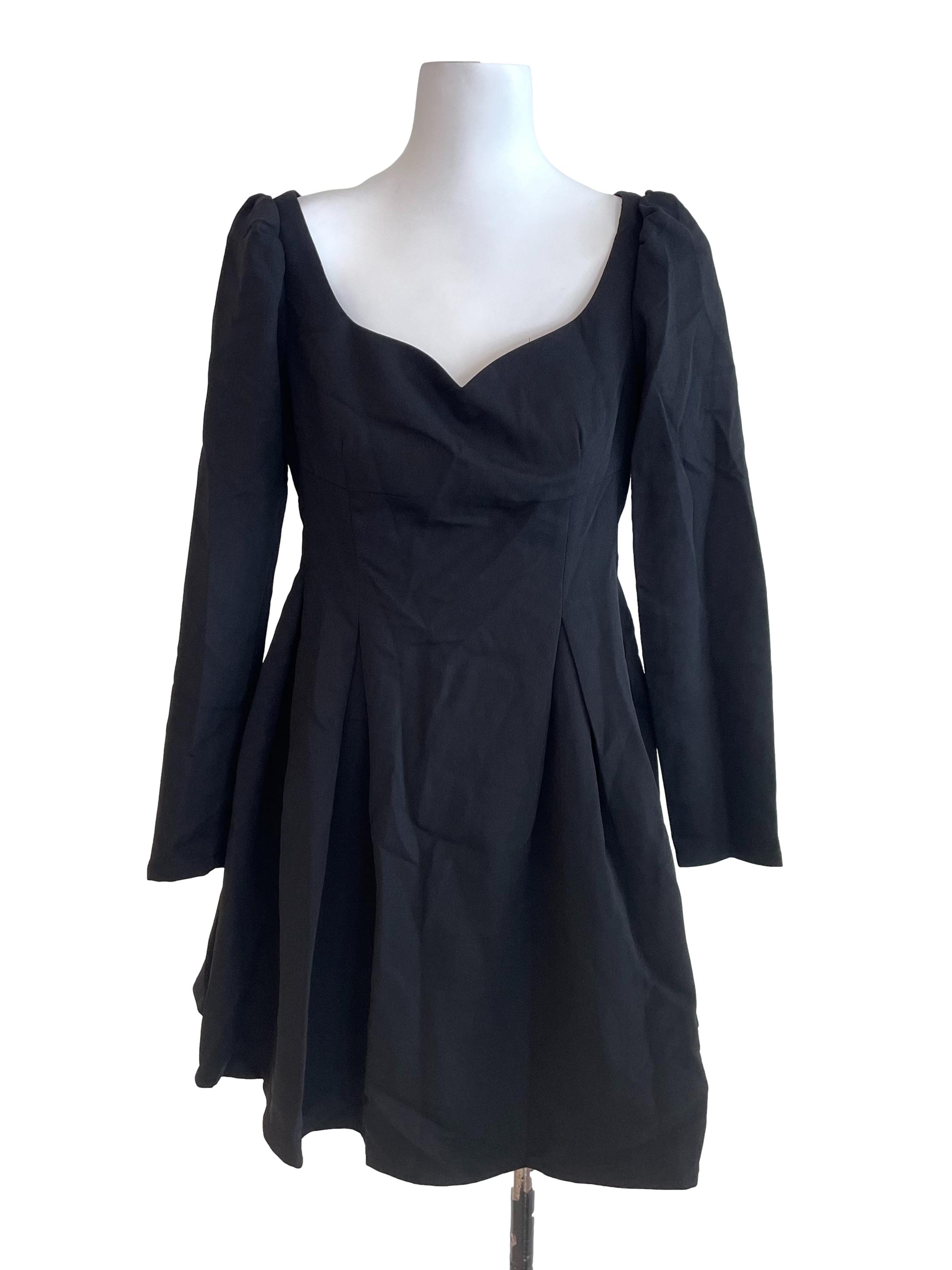 Black Snoop Neck Dinner Dress