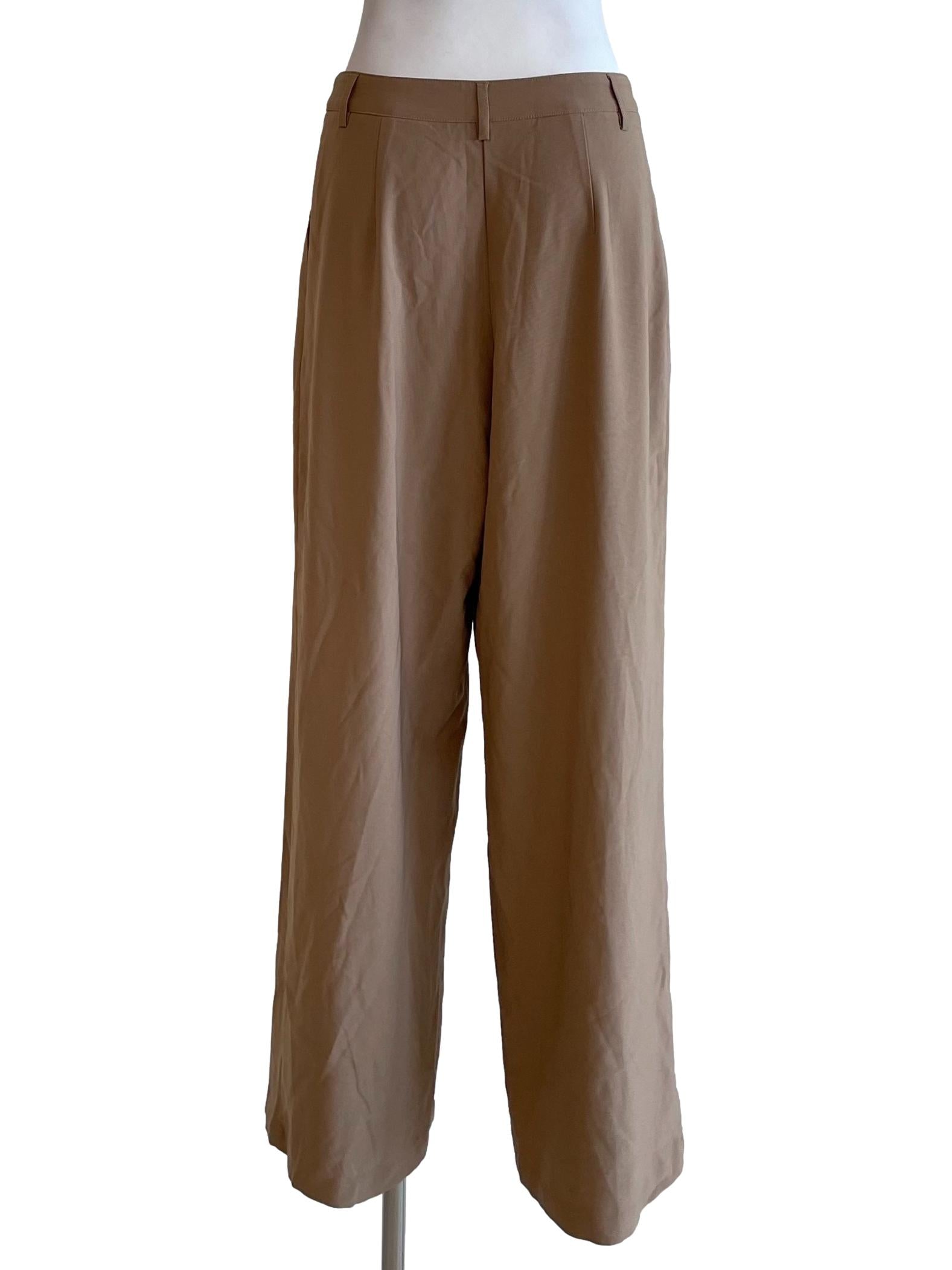 Khaki Pleated Pants