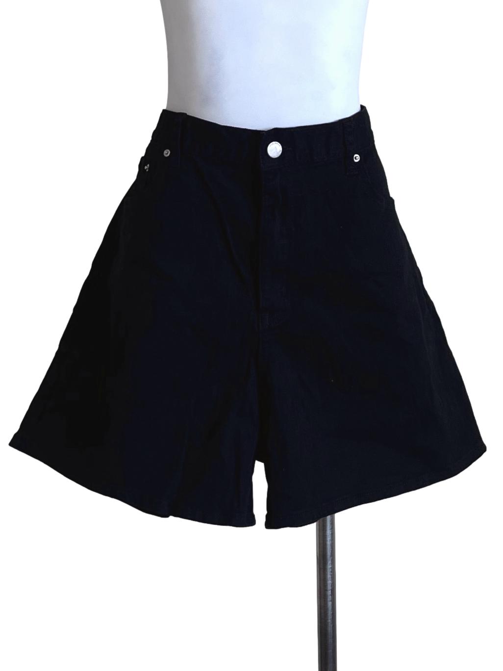 Jade Black Jean Shorts