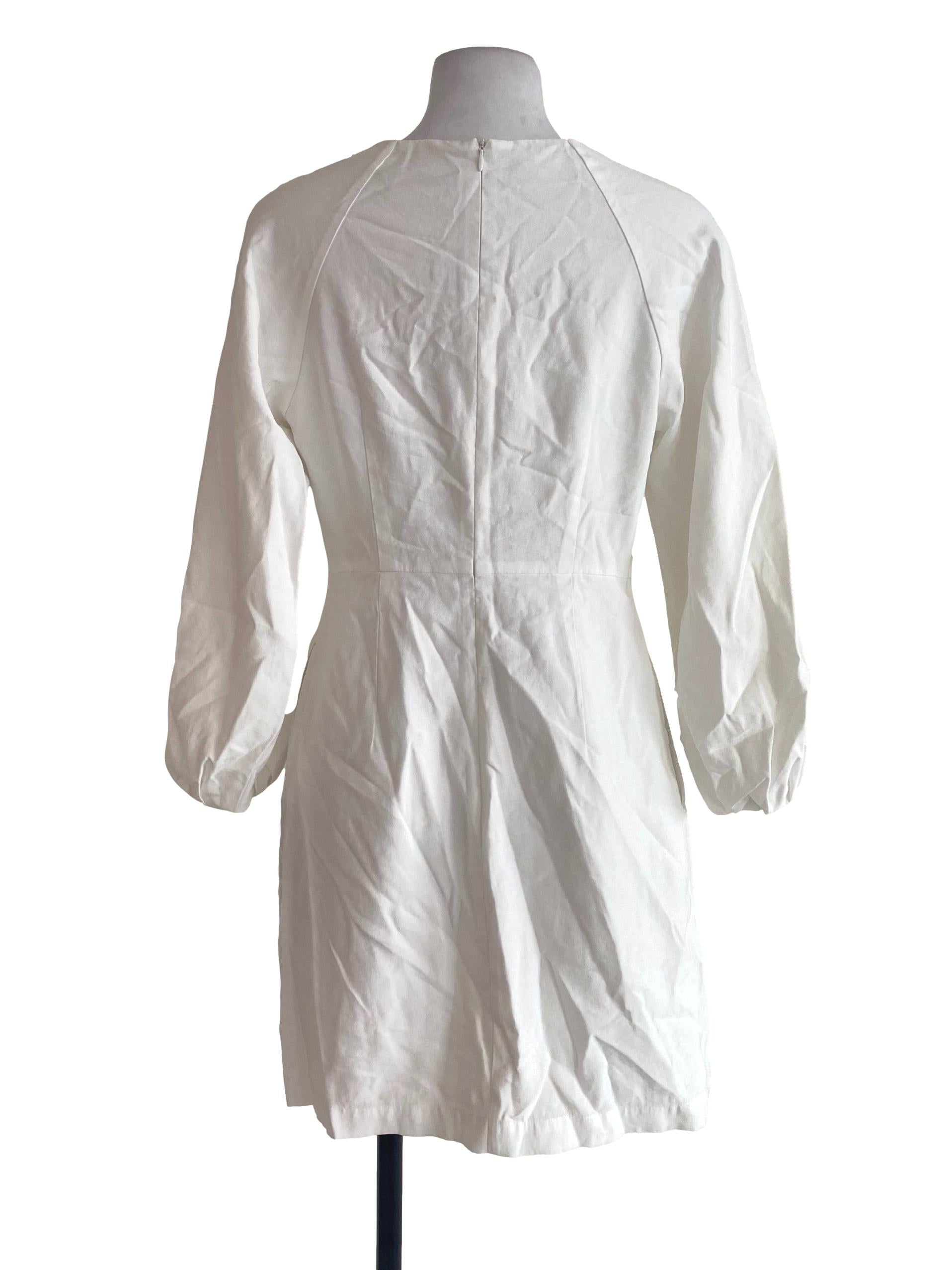 White Long Sleeve Empire Dress LB