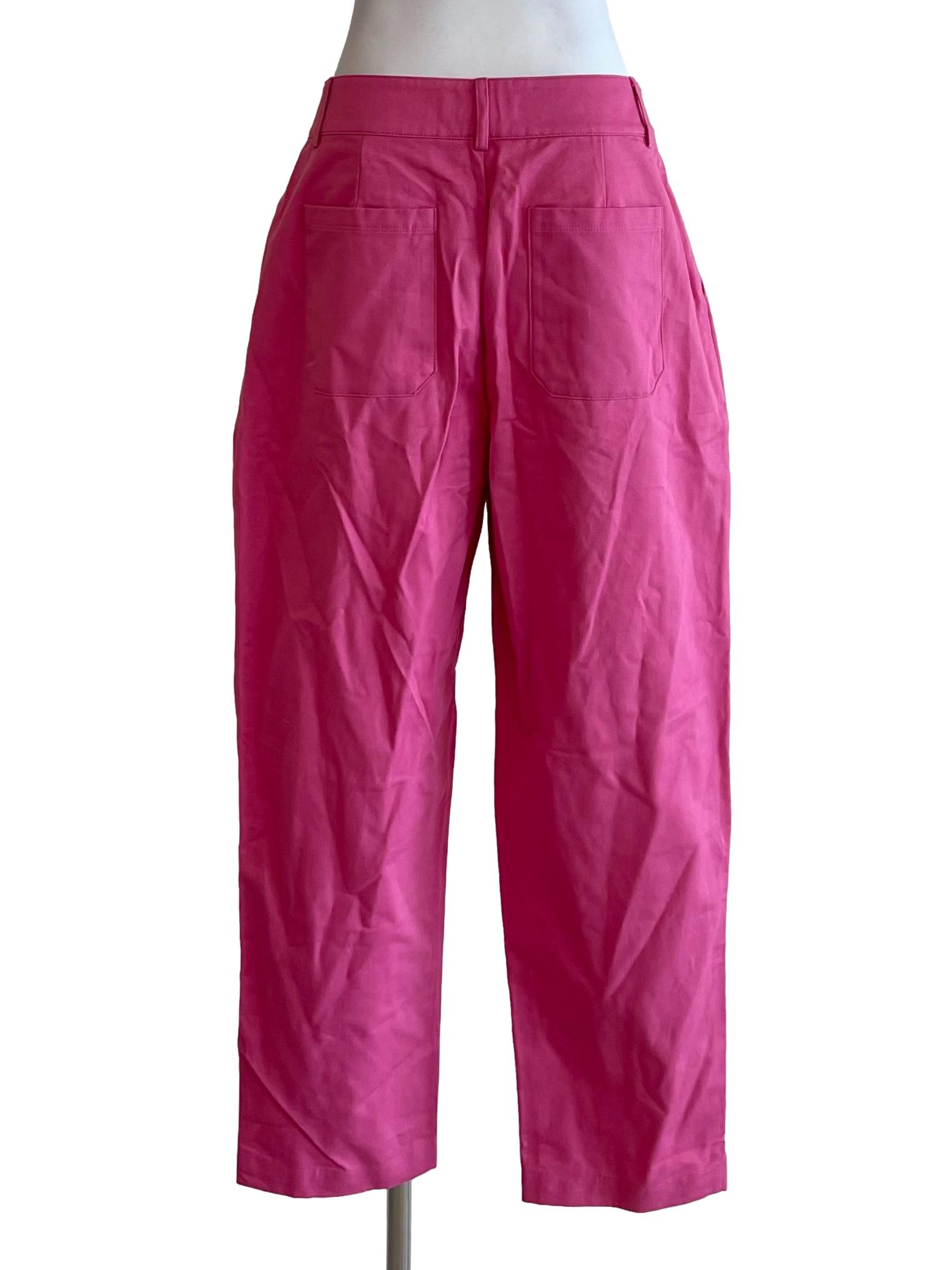 Fuschia Pink Pleated High Ankle Pants