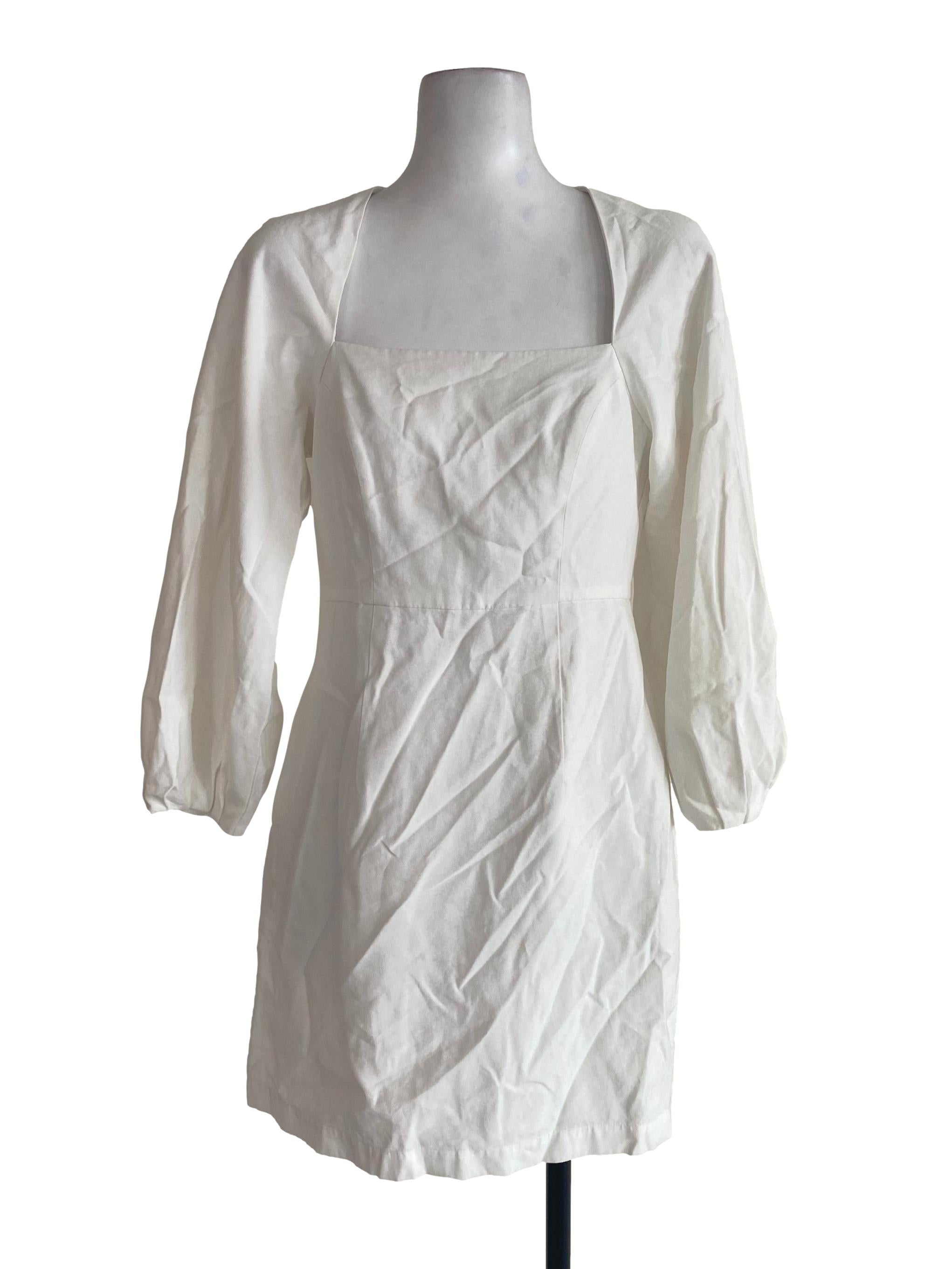 White Long Sleeve Empire Dress LB