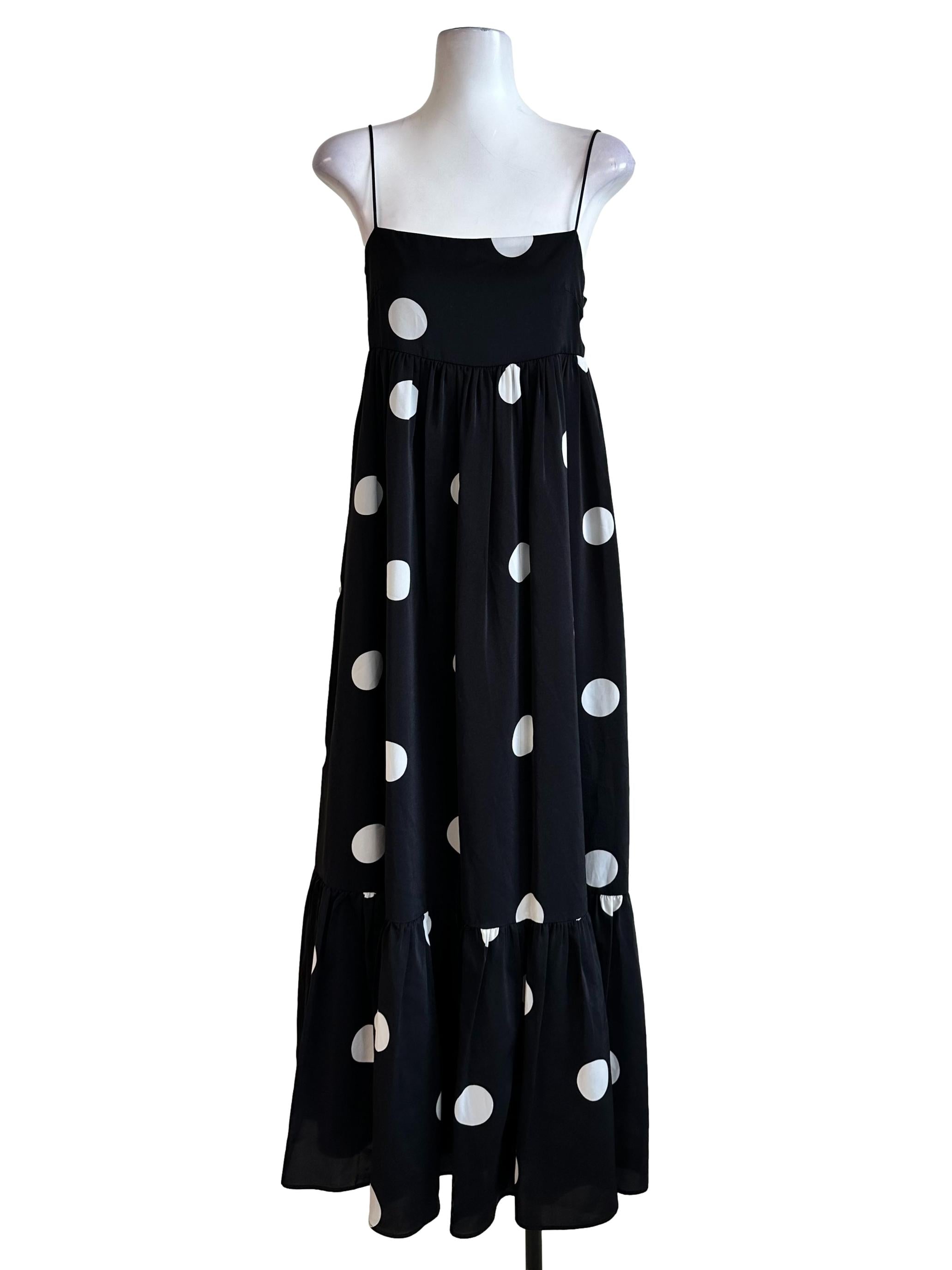 Black Polka Dot Maxi Dress