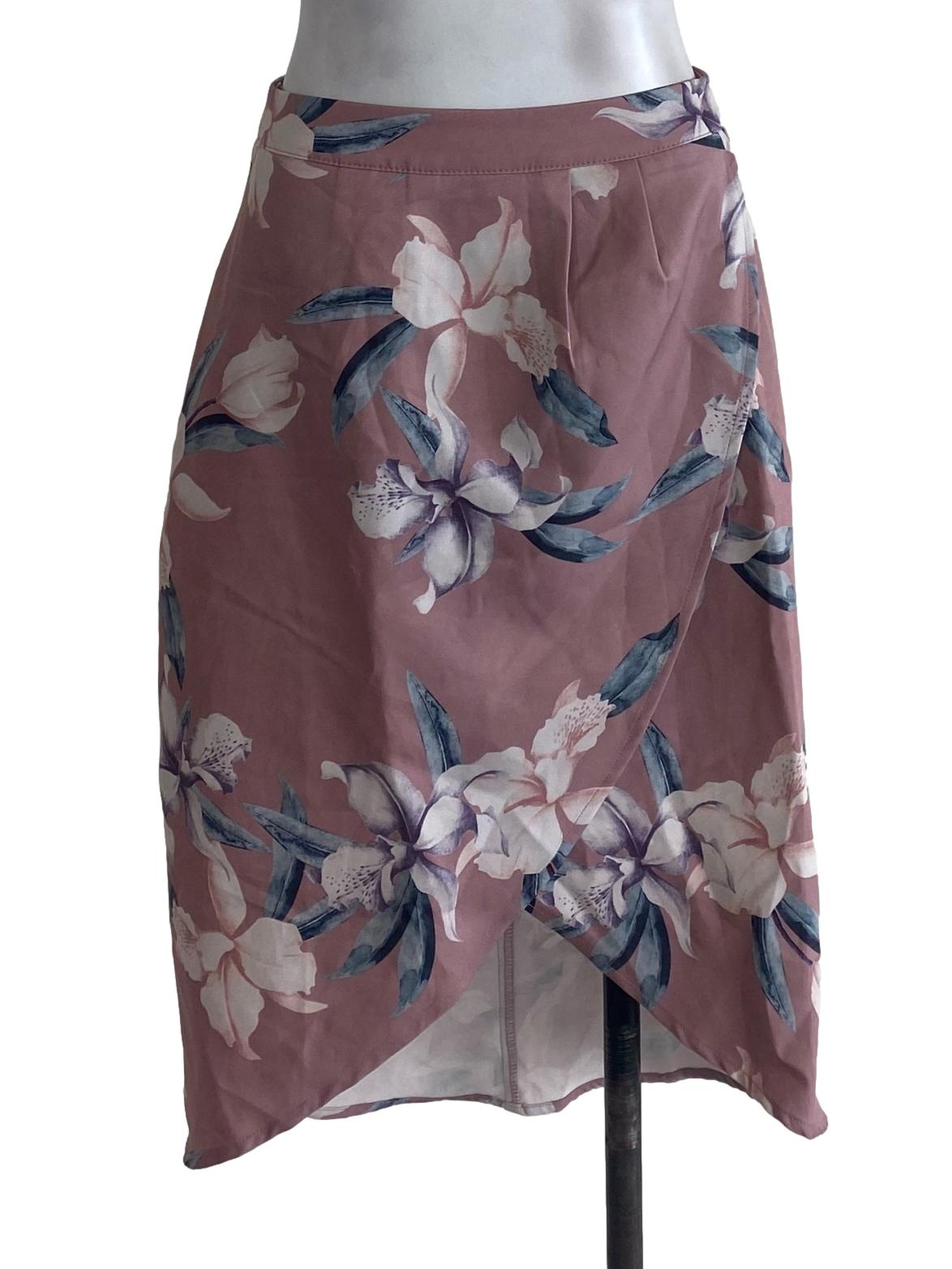 Pink Floral Overlapped Skirt TTR