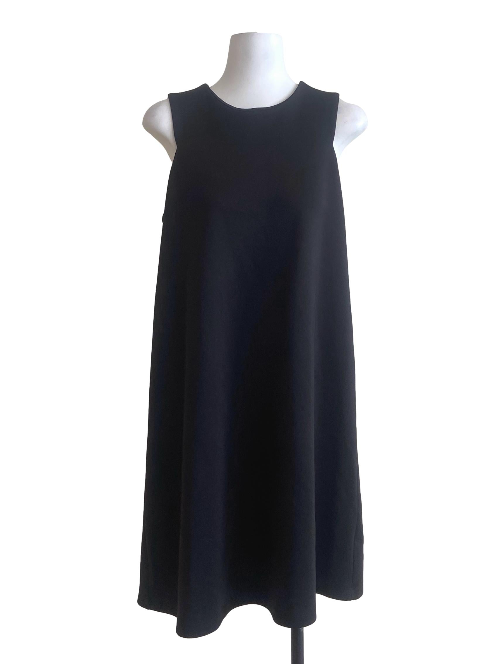 Black Twill Shift Dress