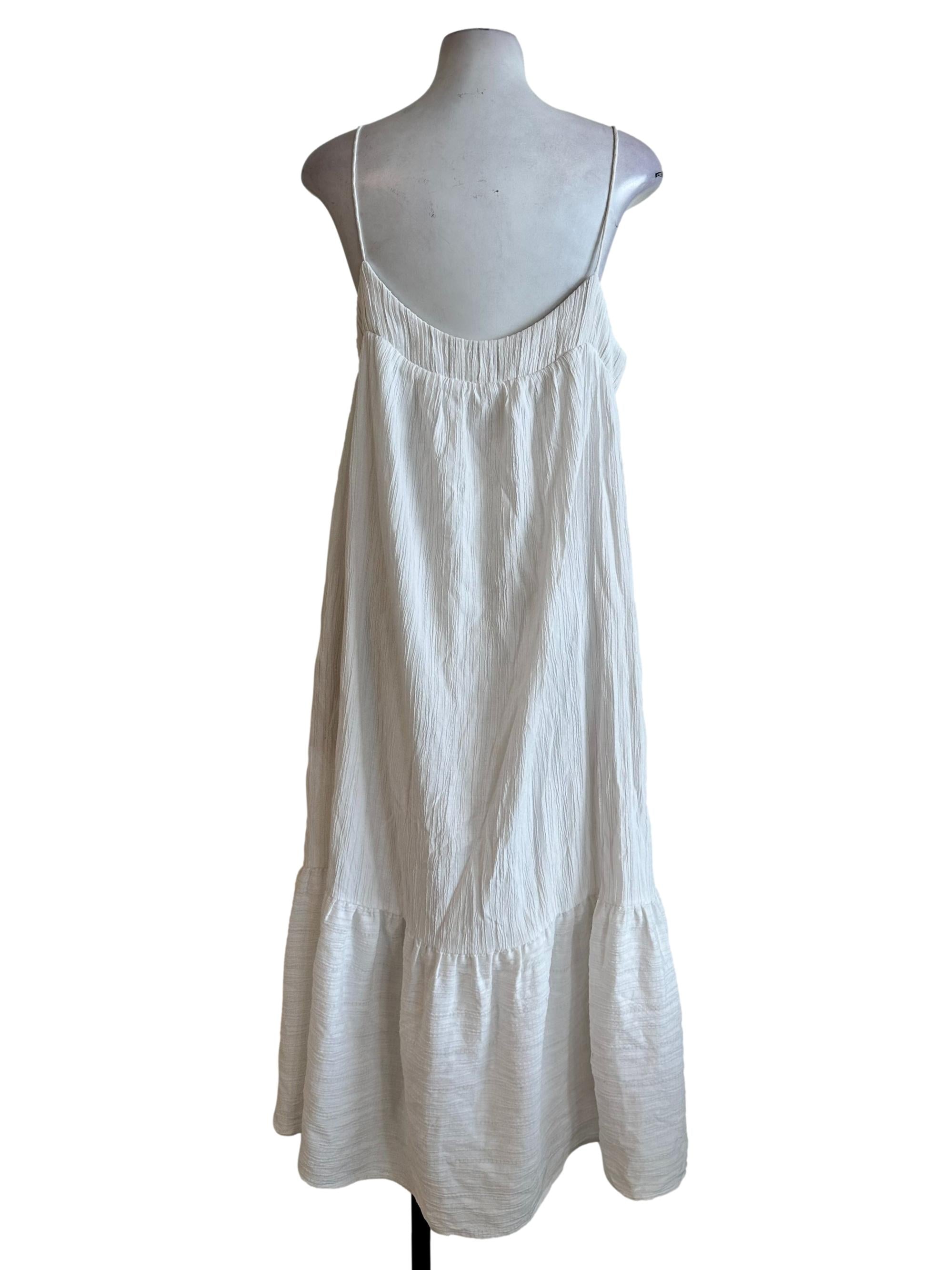 White Textured Maxi Dress