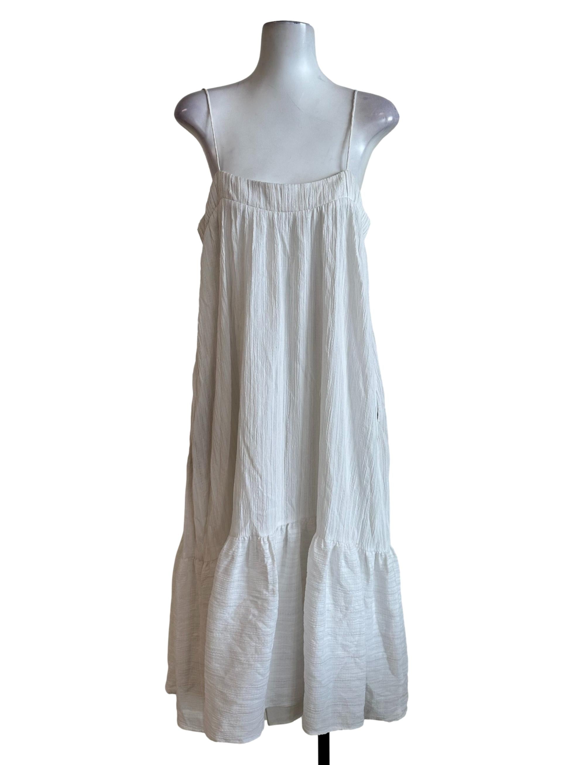 White Textured Maxi Dress
