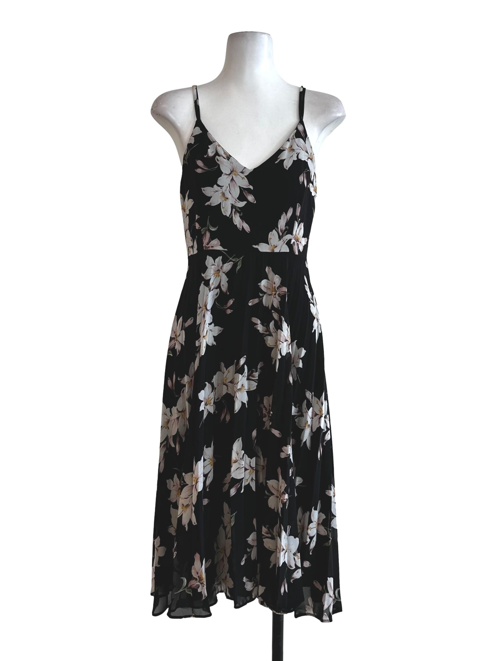 Black Flower Pattern Dress TTR