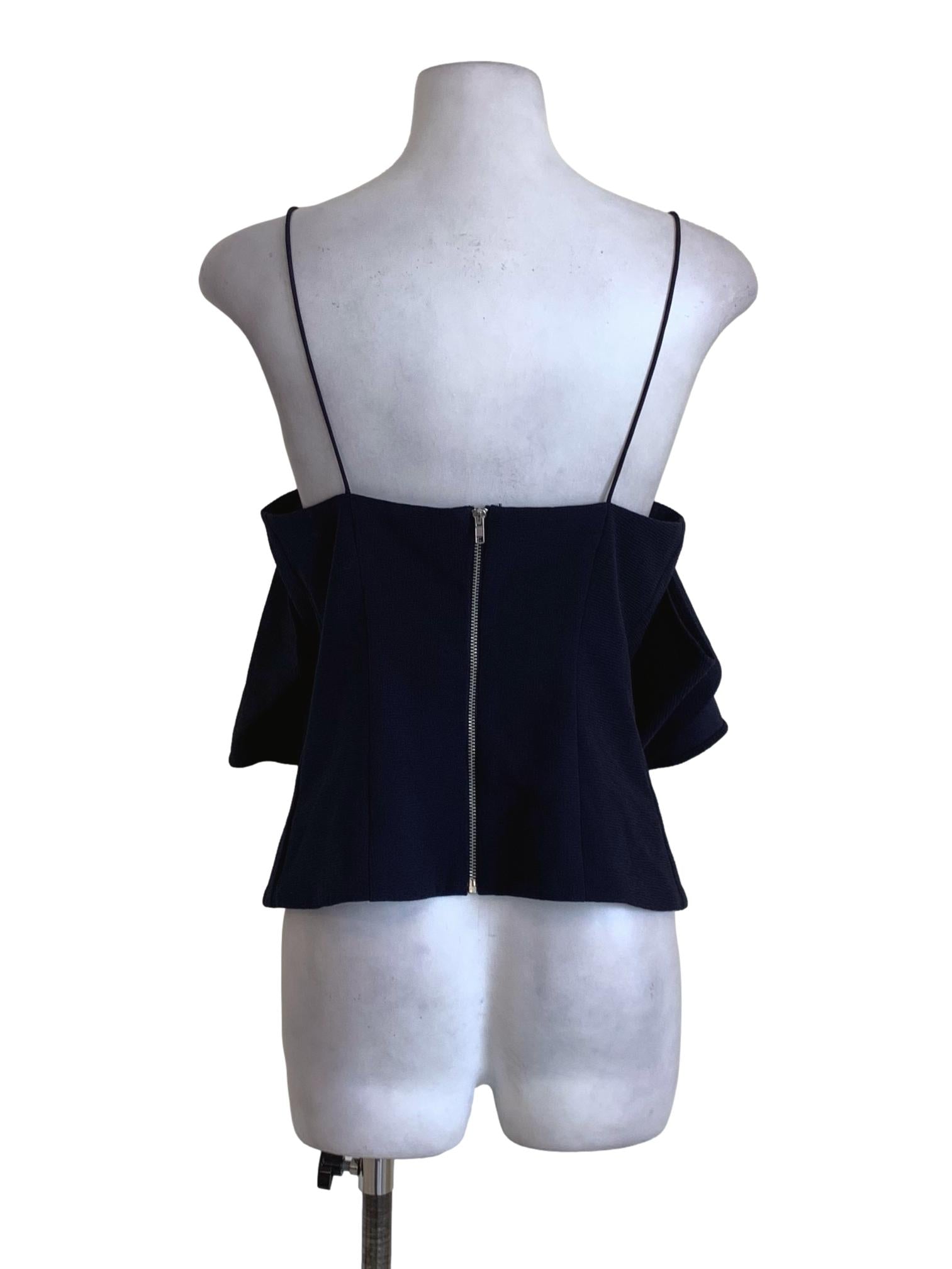 Navy Blue Spaghetti Strap Blouse LB