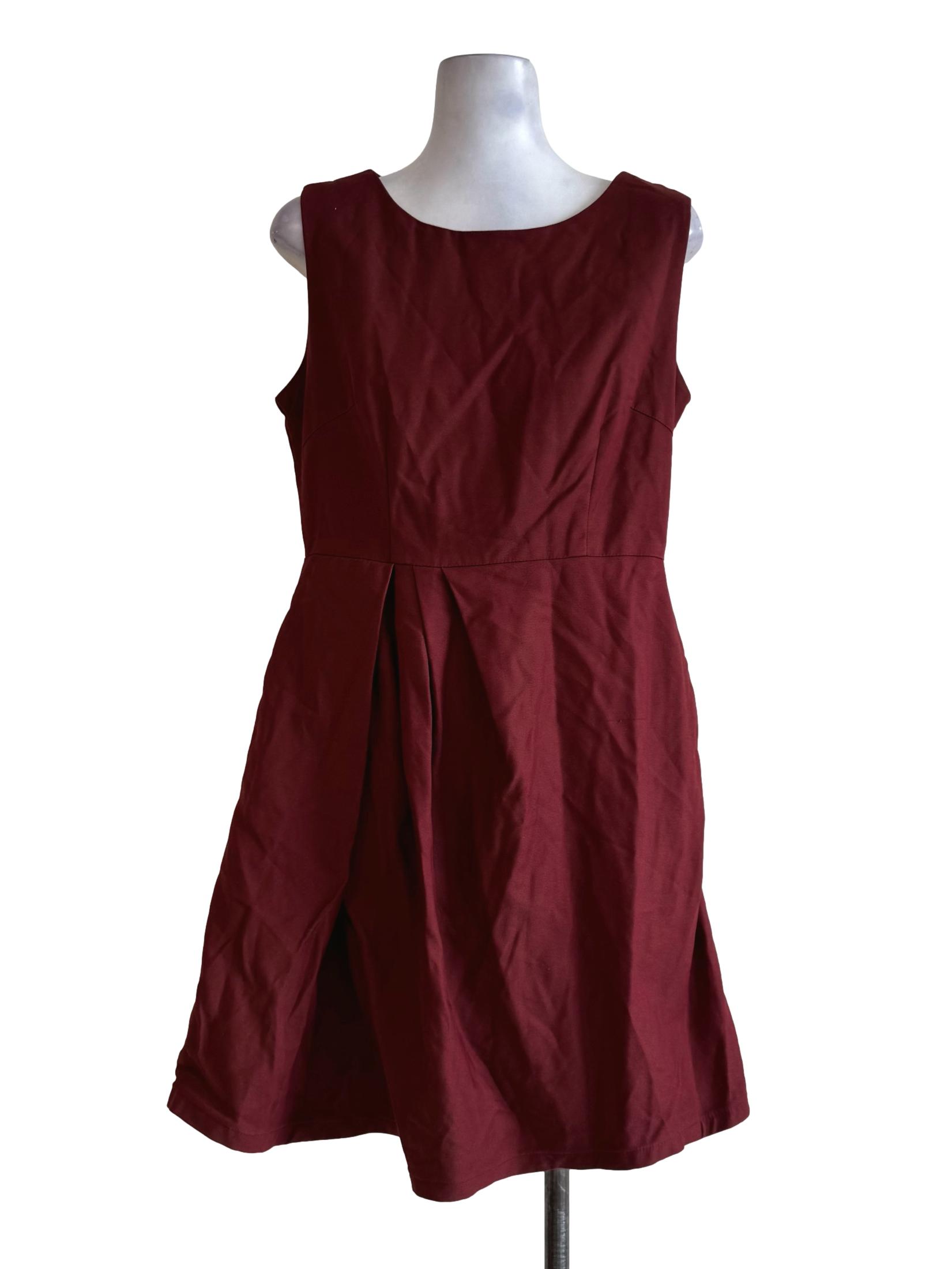 Brown Red Sleeveless Aline Dress