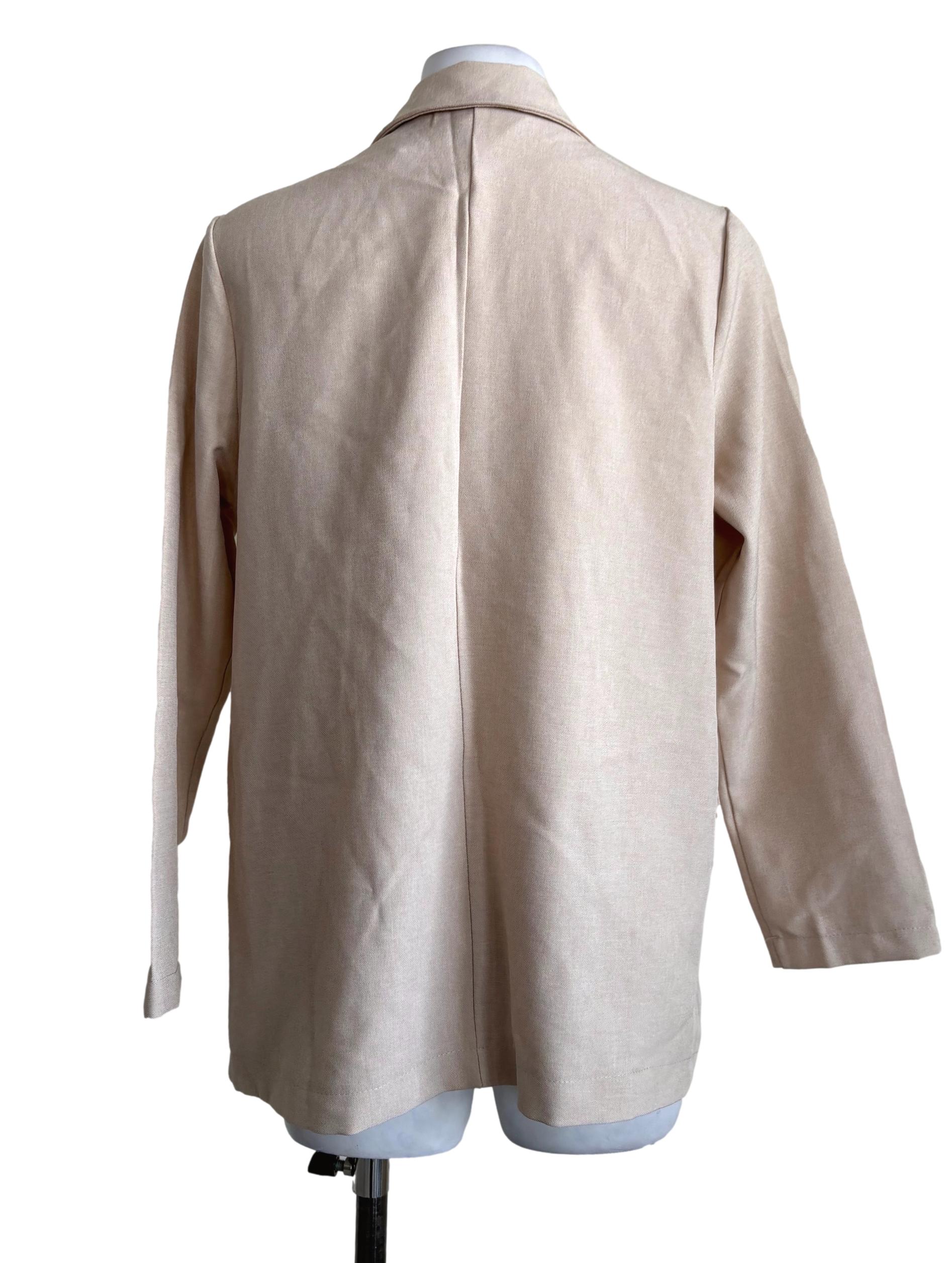 Beige Double Breasted Blazer