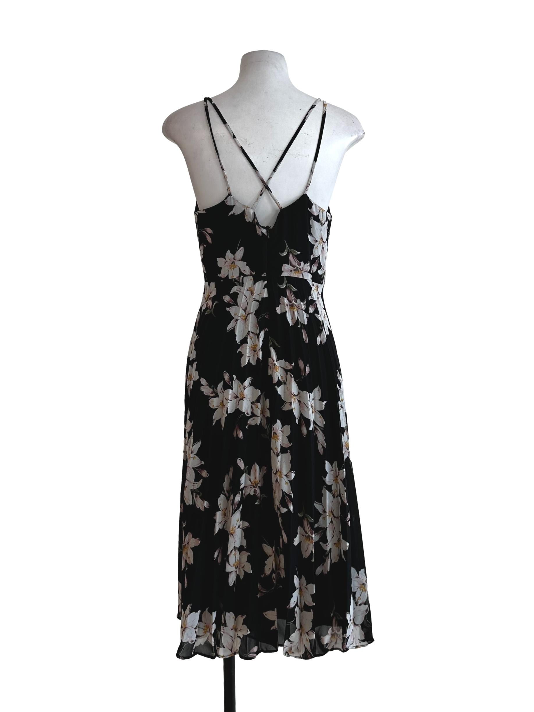 Black Flower Pattern Dress TTR