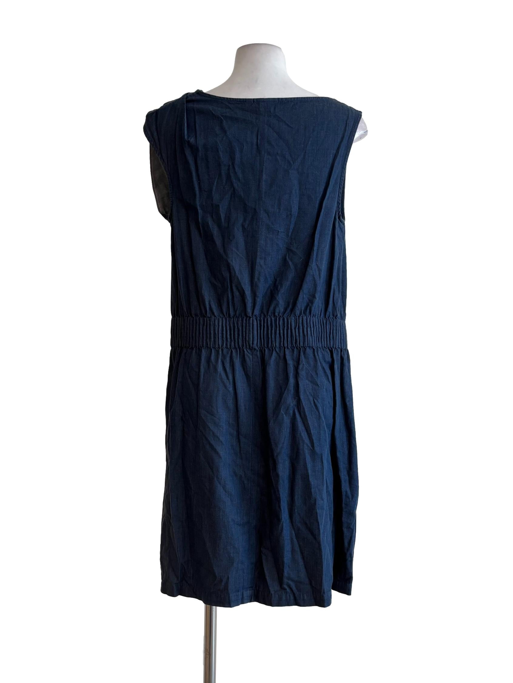 Denim Blue Cotton Asymmetrical Dress