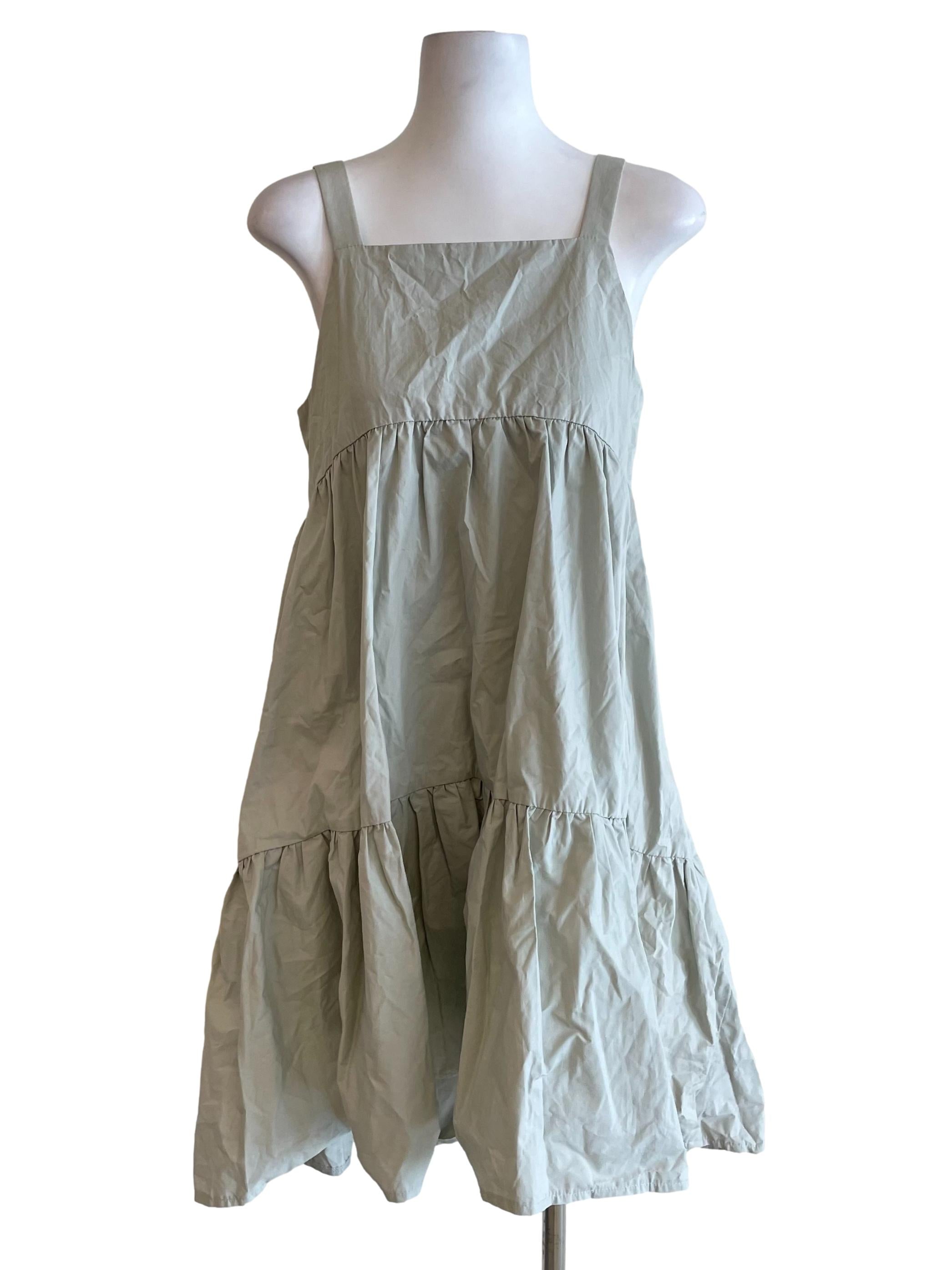 Sage Tiered Tent Dress