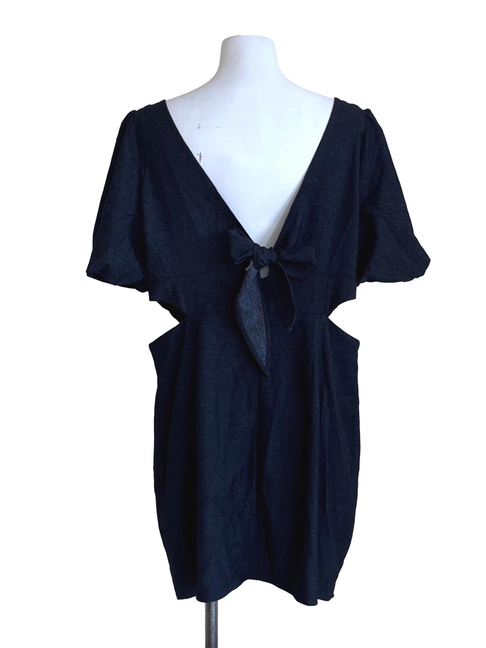 Denim Blue Empire Mini Dress