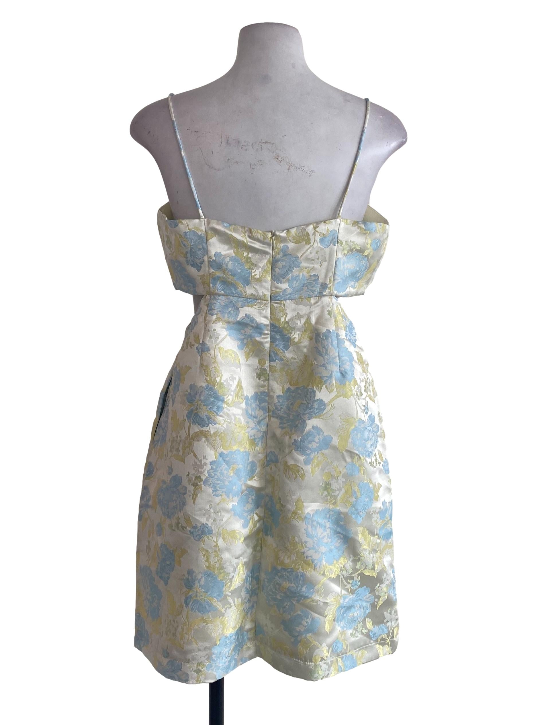 Light Yellow Floral Sheath Dress