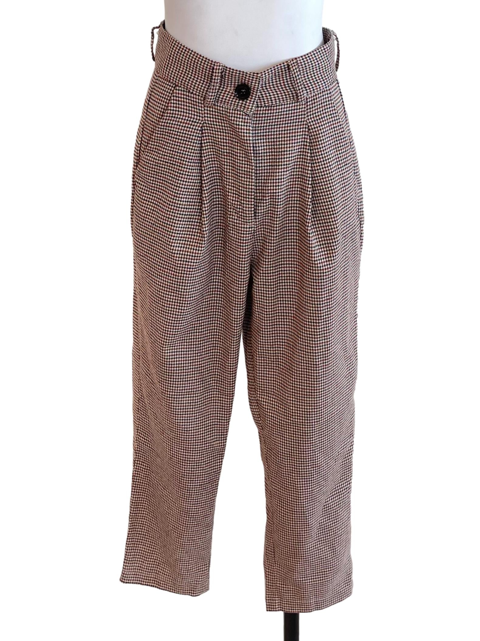 Tawny Brown Houndstooth Trousers