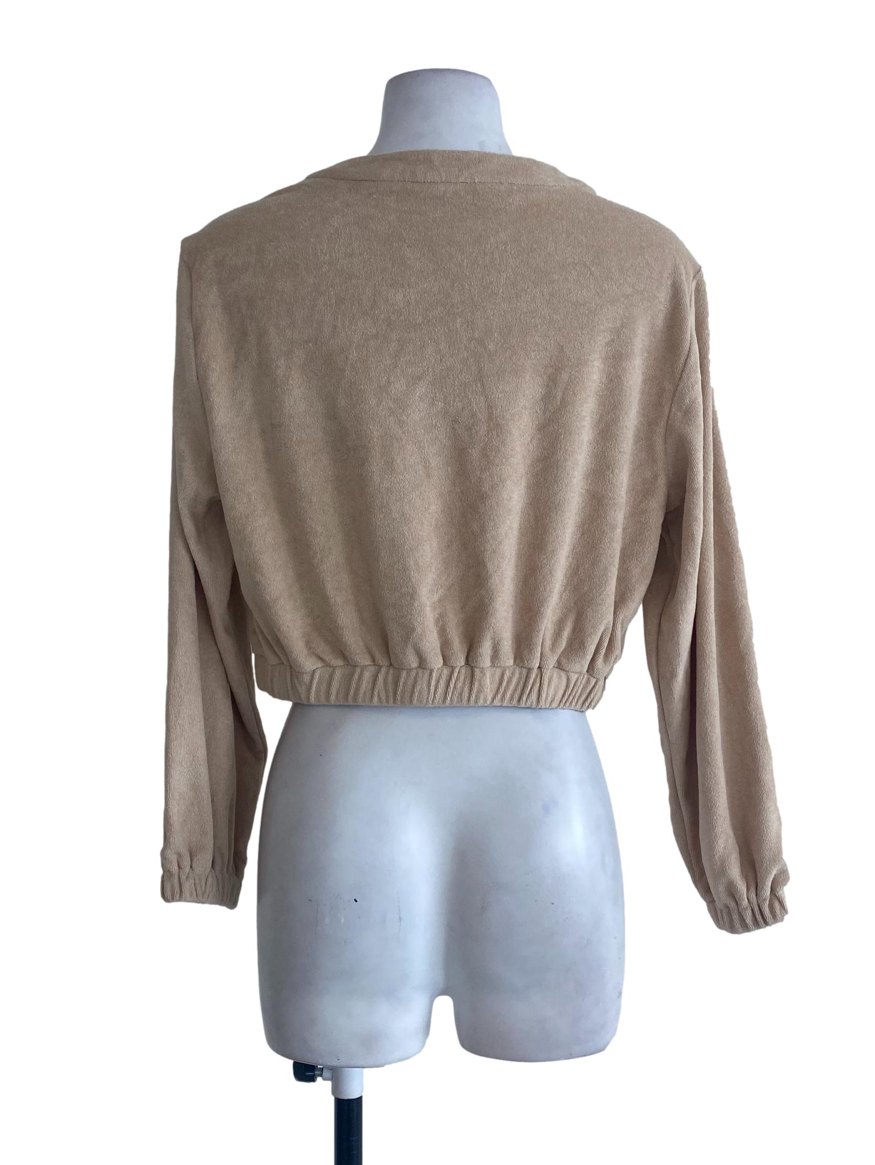 Latte Knitted Cropped Cardigan