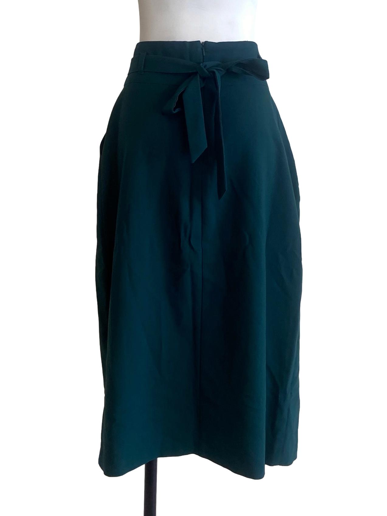 Emerald Green Slit A-Line Skirt