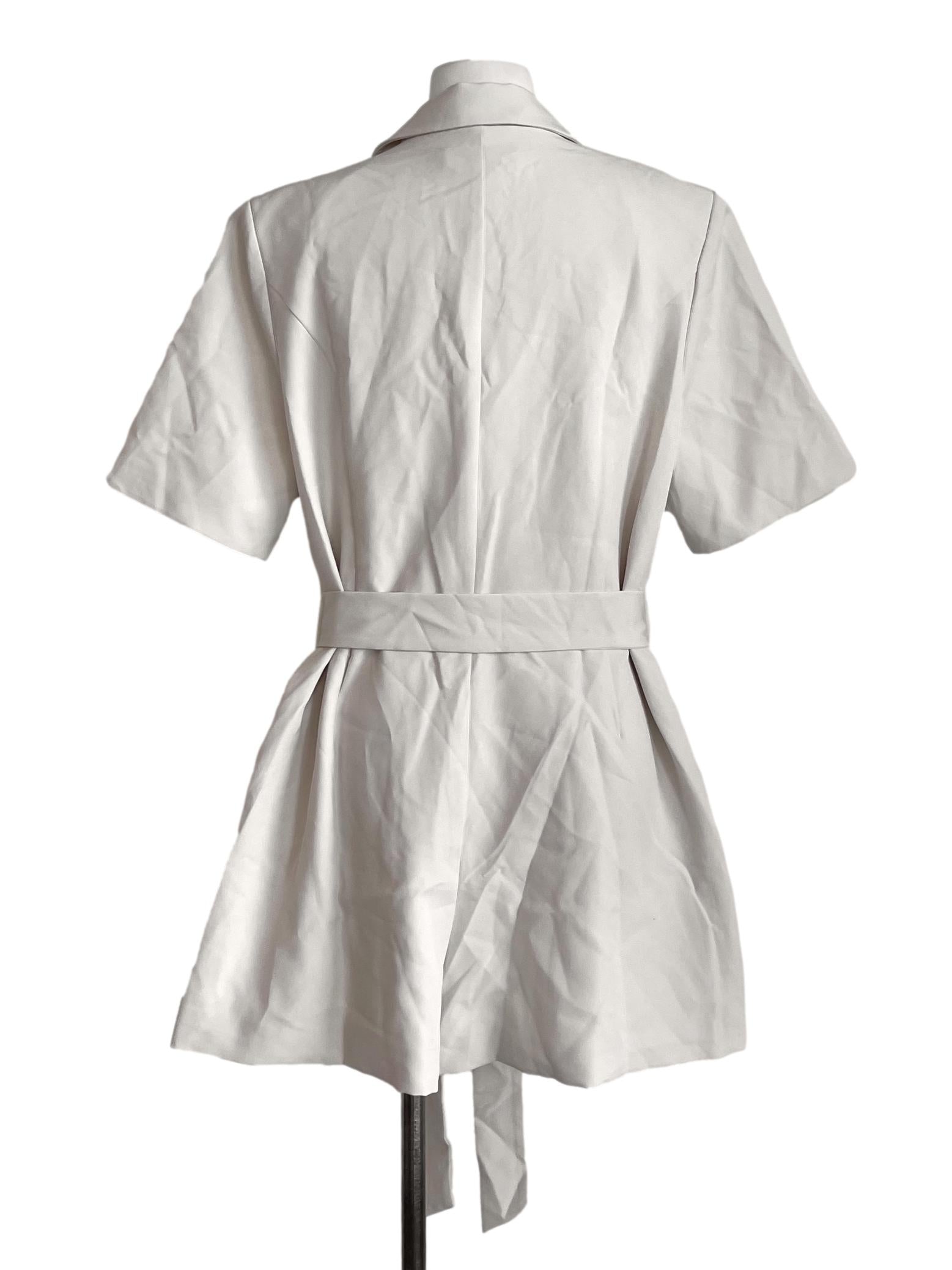 Ivory White Short Sleeve Blazer