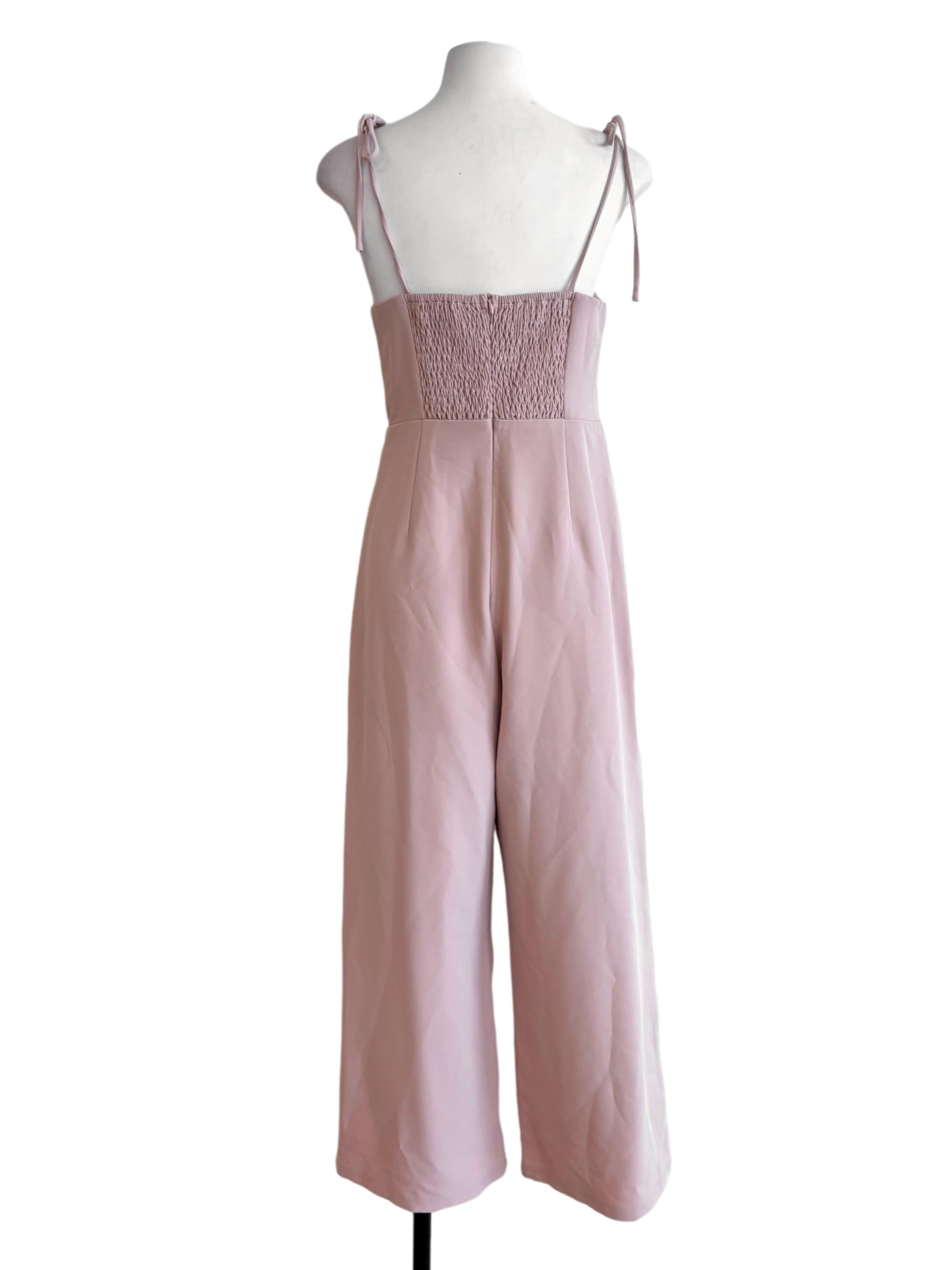 Light Pink Tie Strap Jumpsuit