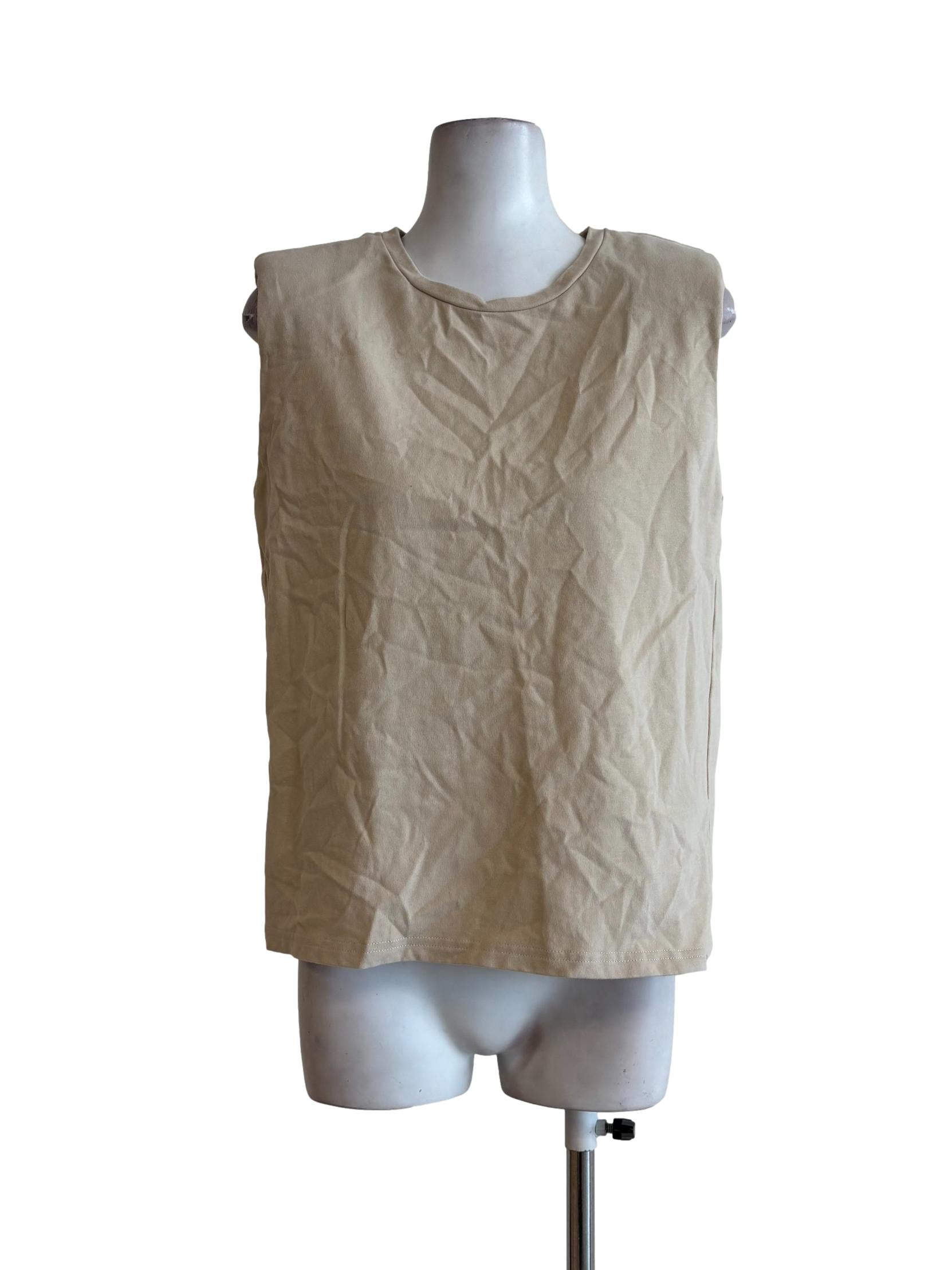 Beige Sleeveless Top
