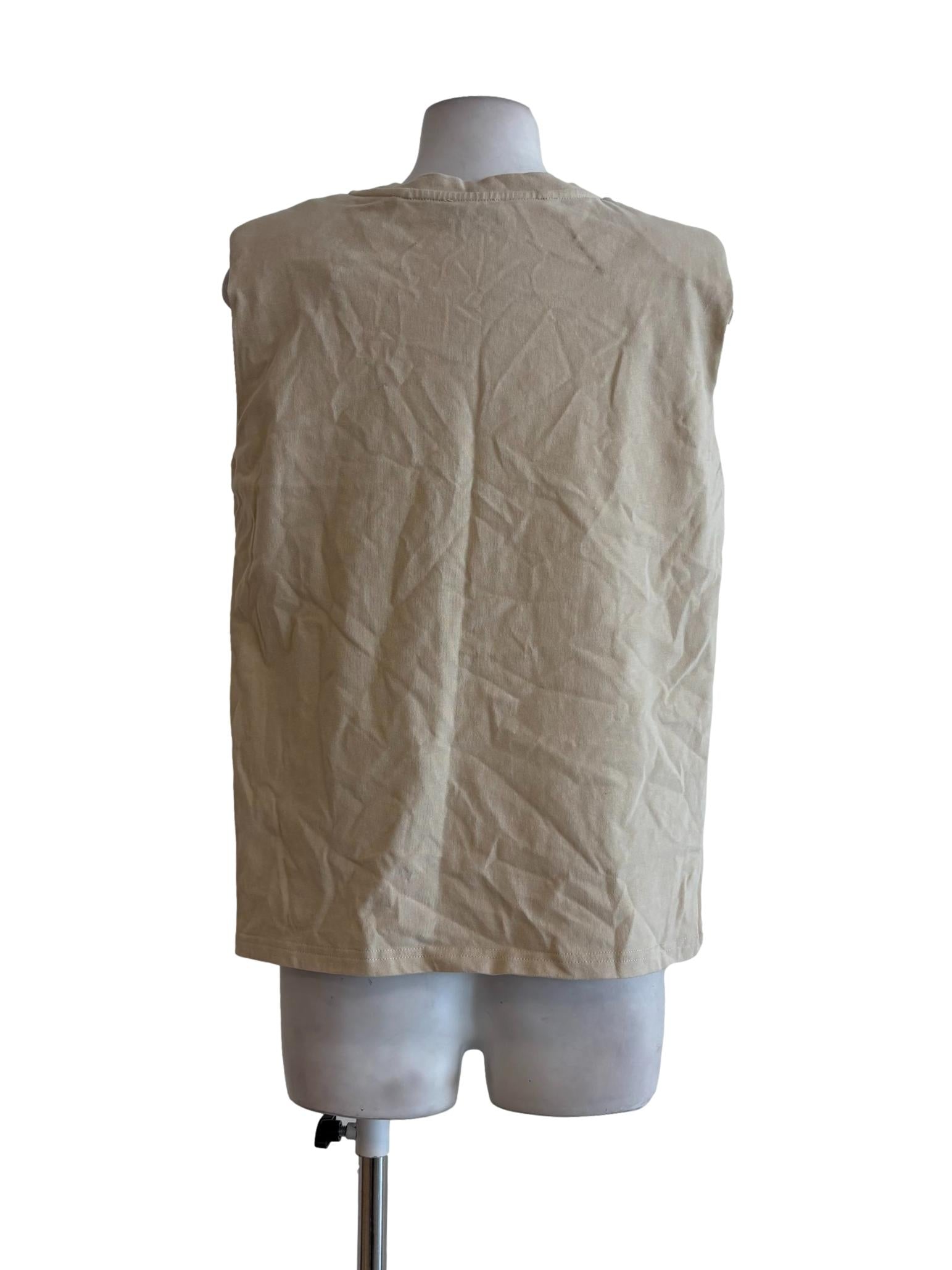 Beige Sleeveless Top