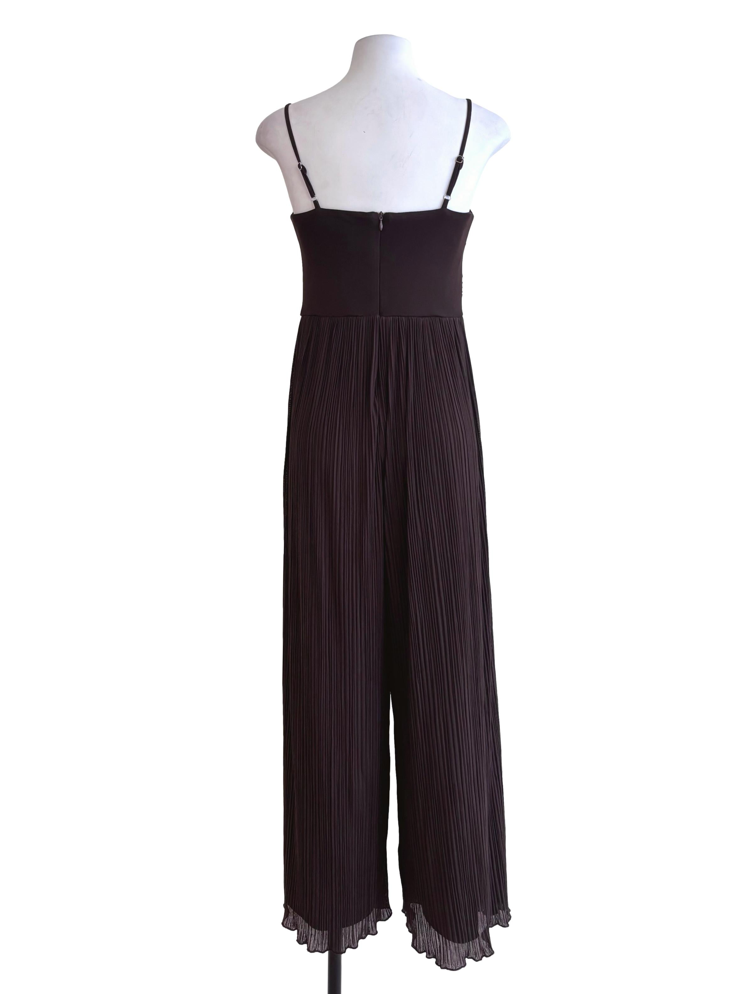Dark Brown Pleated Jumpsuit