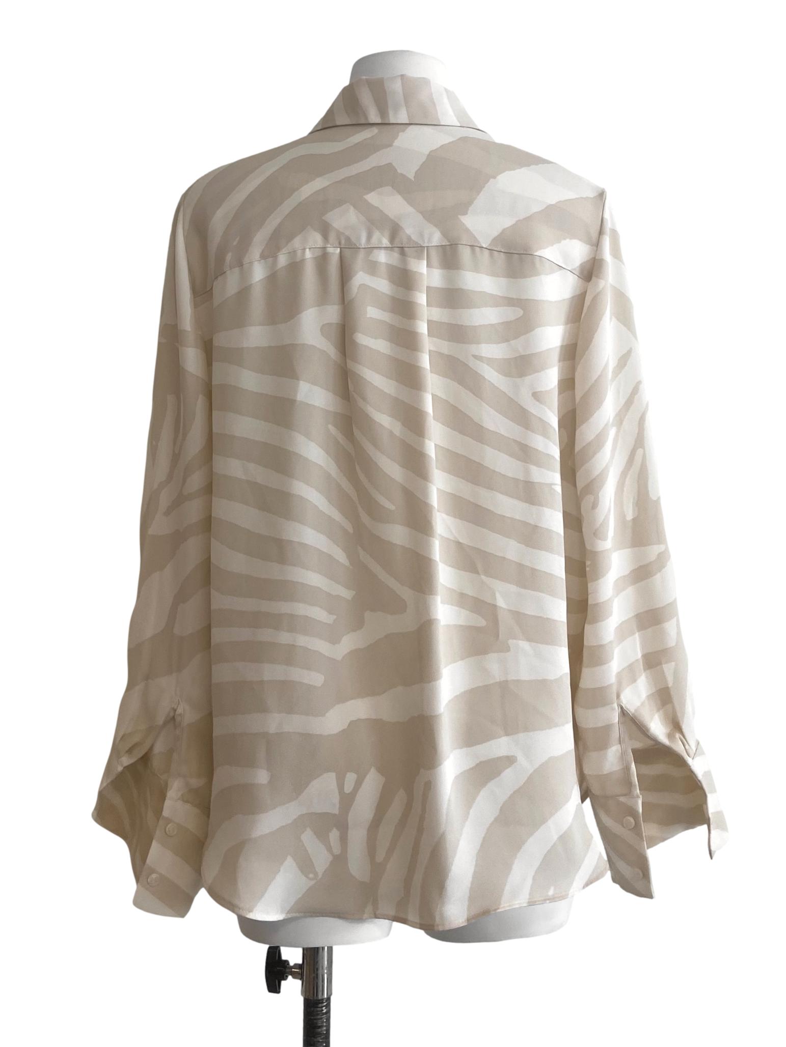 Parchment Beige Button Down Blouse