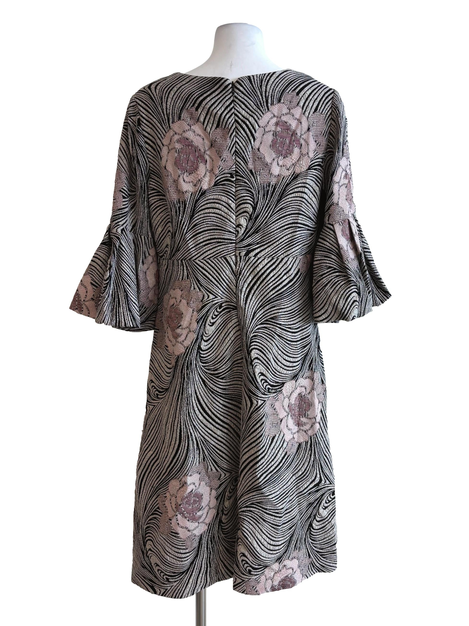 Soapstone Patterned Jacquard Dress