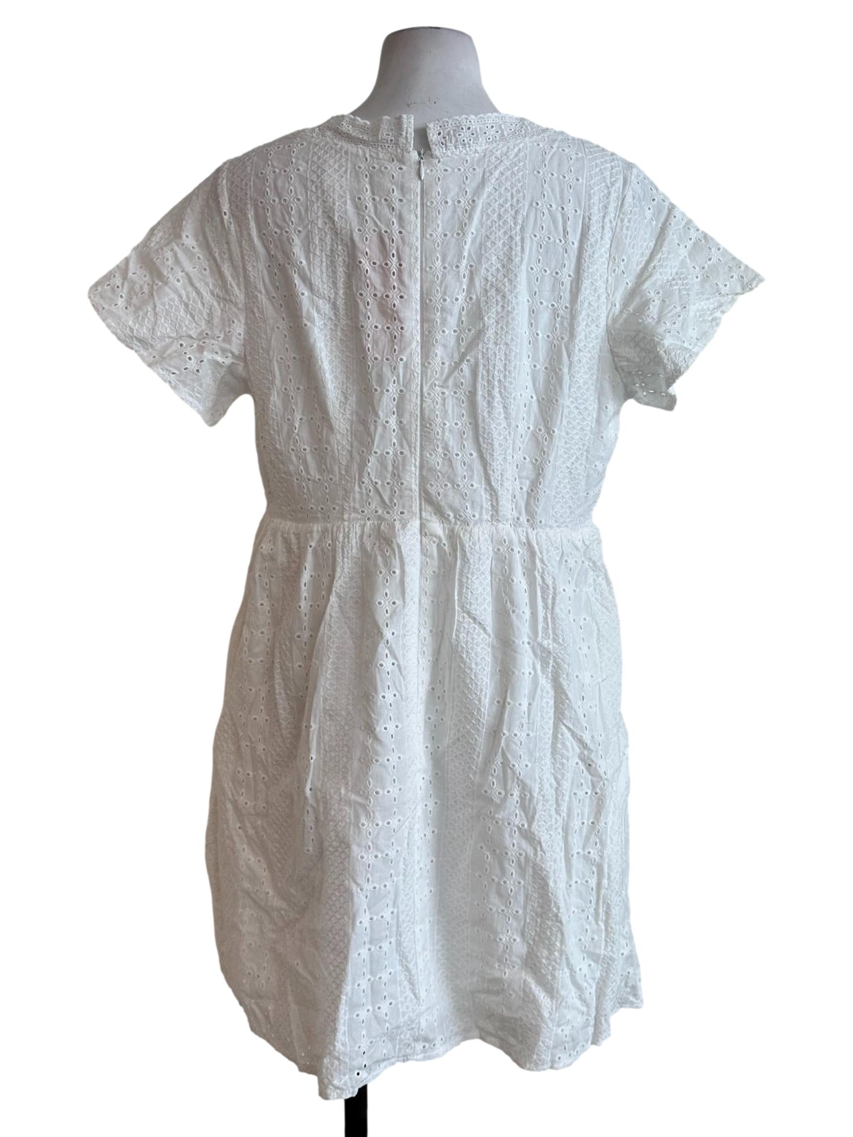 Cotton White Embroidery Pattern Dress