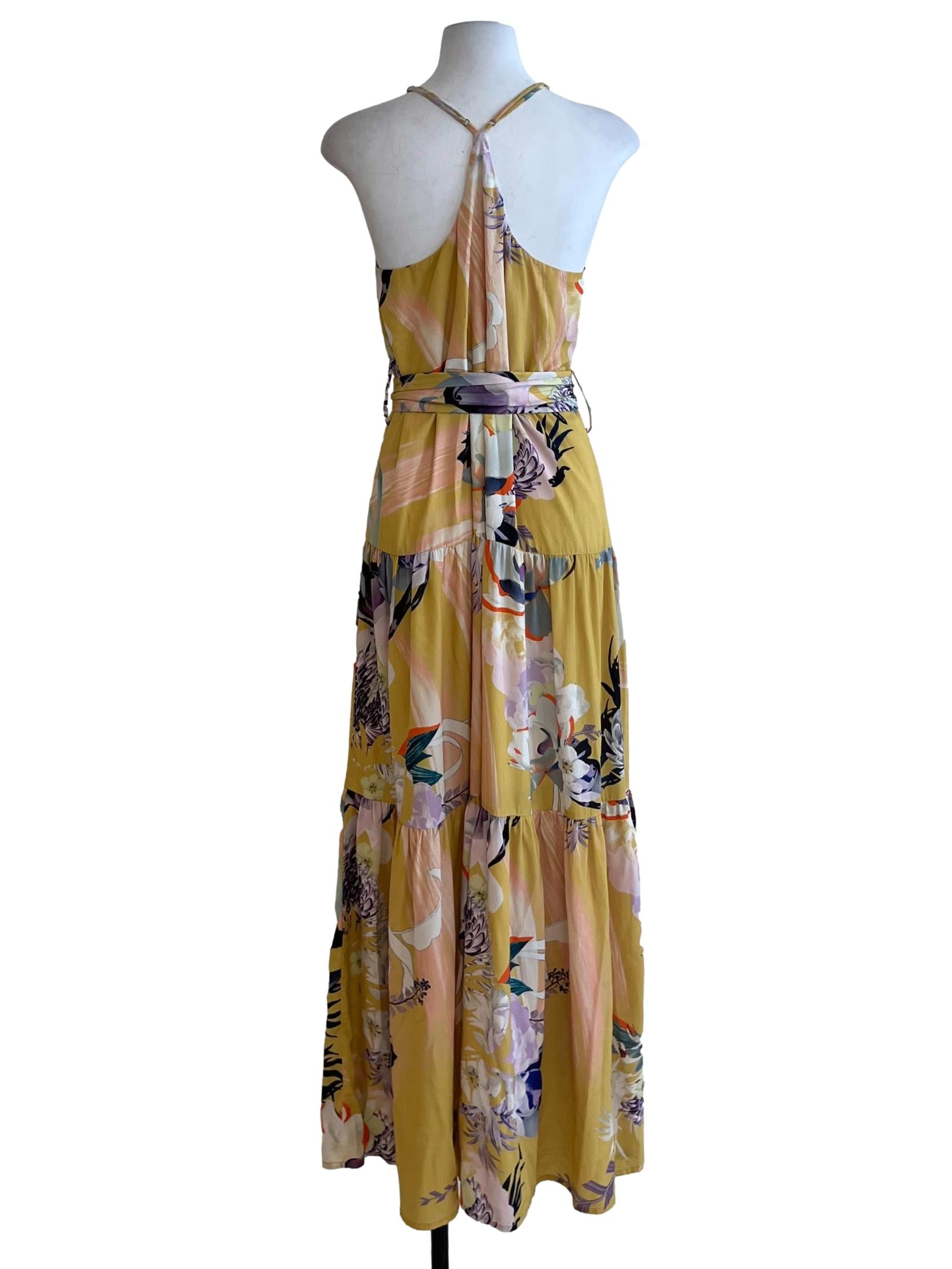 Yellow Floral A-Line Dress