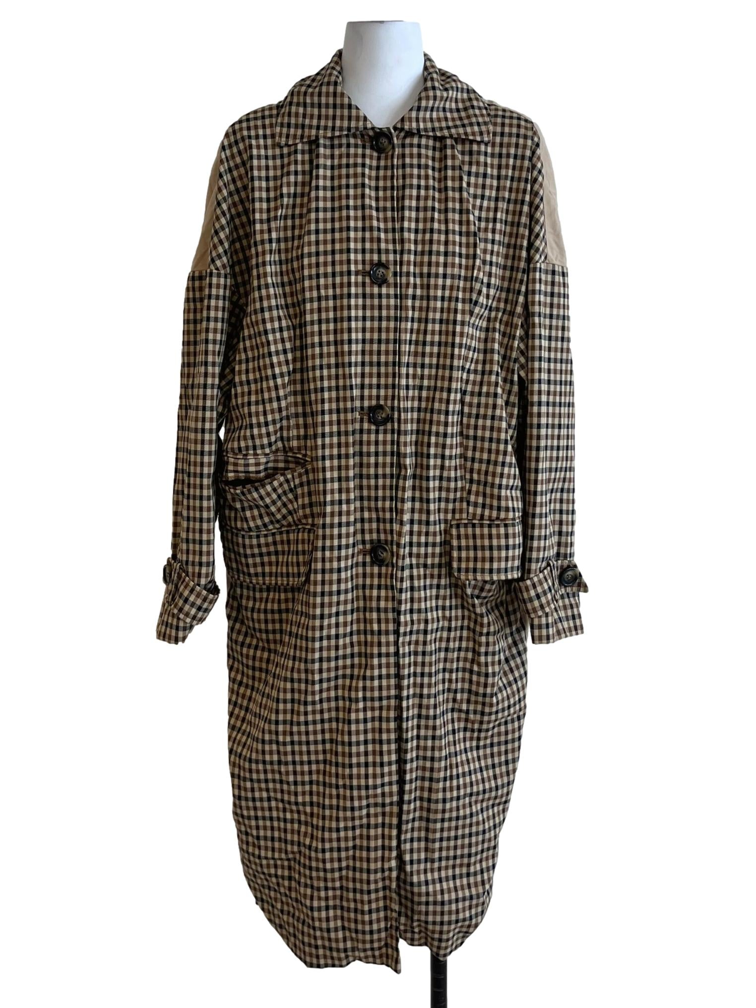 Brown Gingham Darri Trench