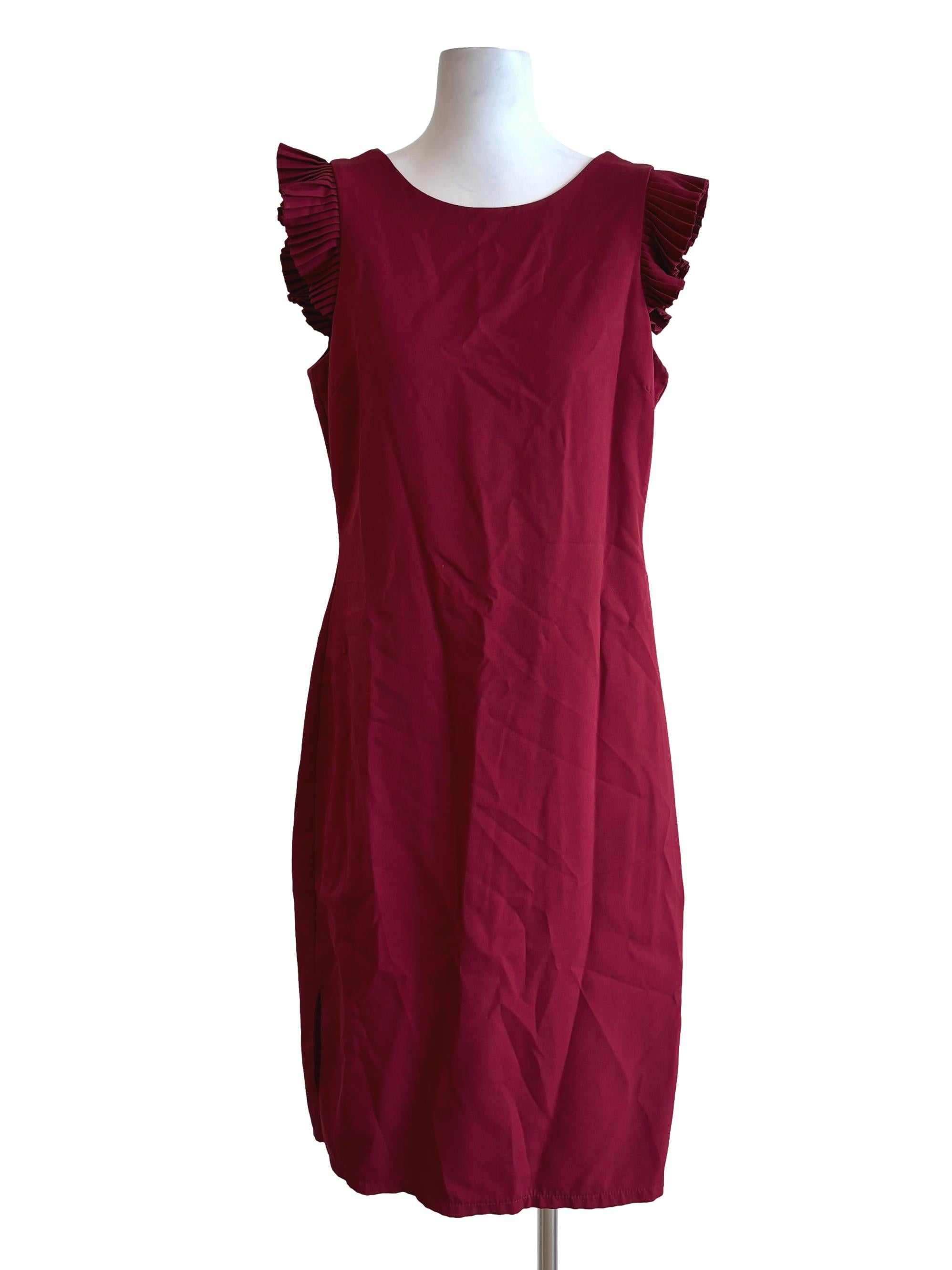 Crimson Red Short Sleeve Pencil Dress
