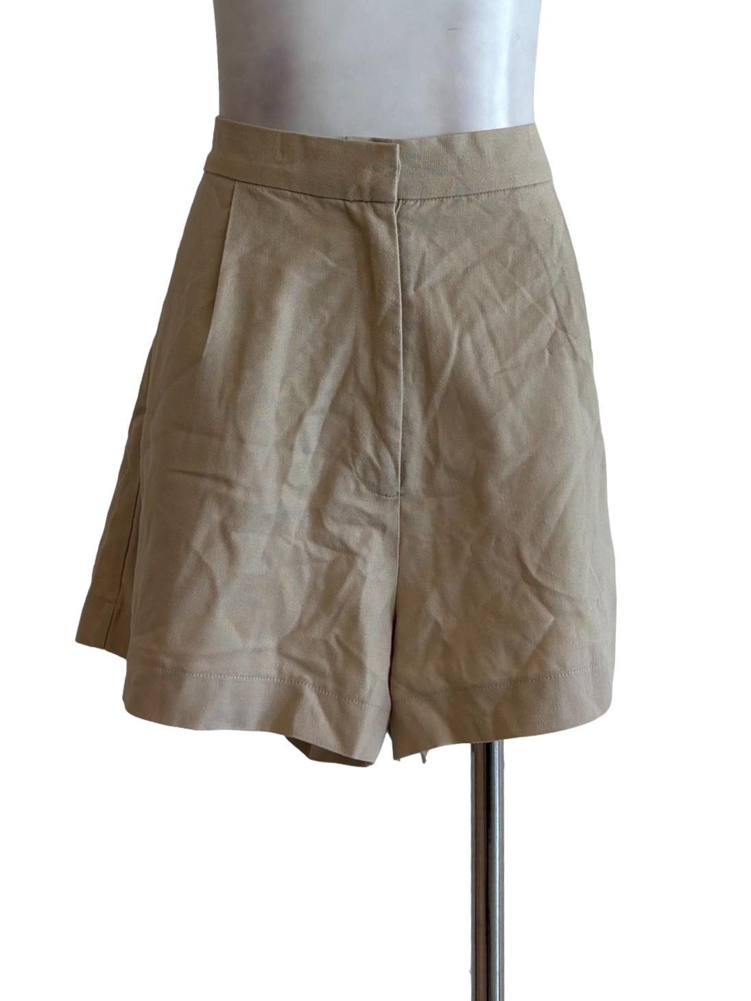 Beige Linen Relaxed Shorts