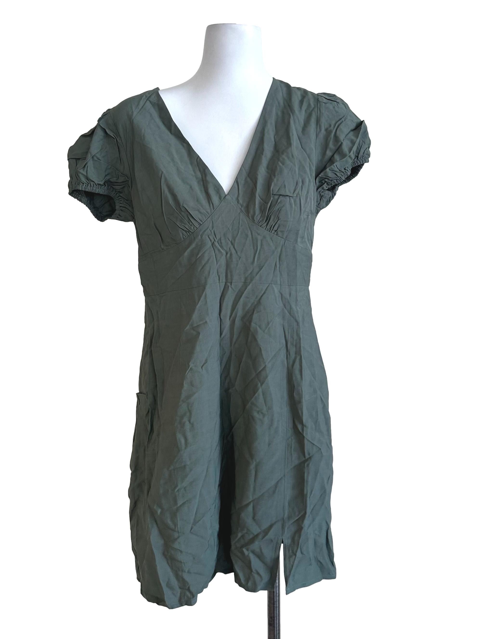 Sage Green Plain Dress