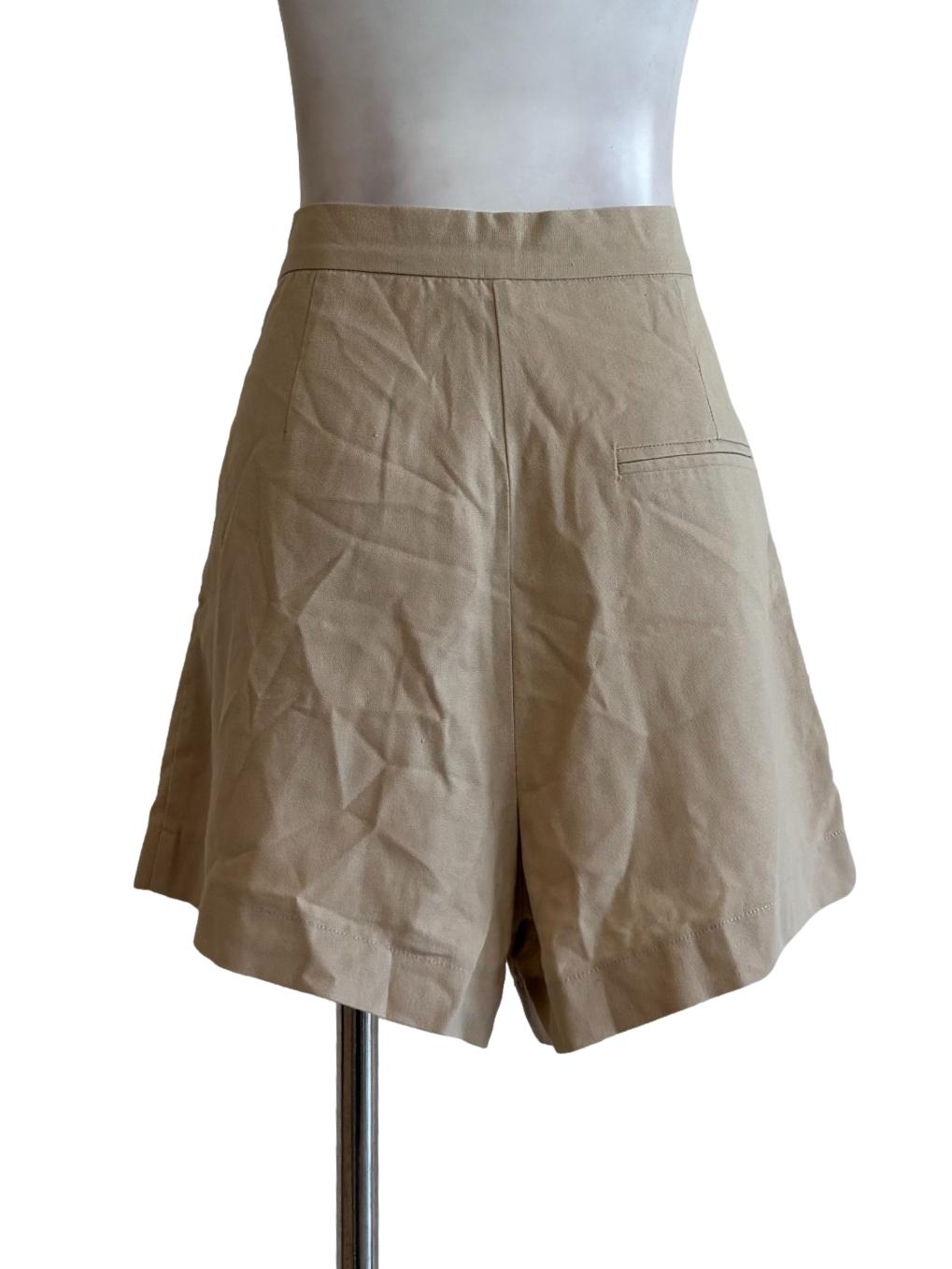 Beige Linen Relaxed Shorts