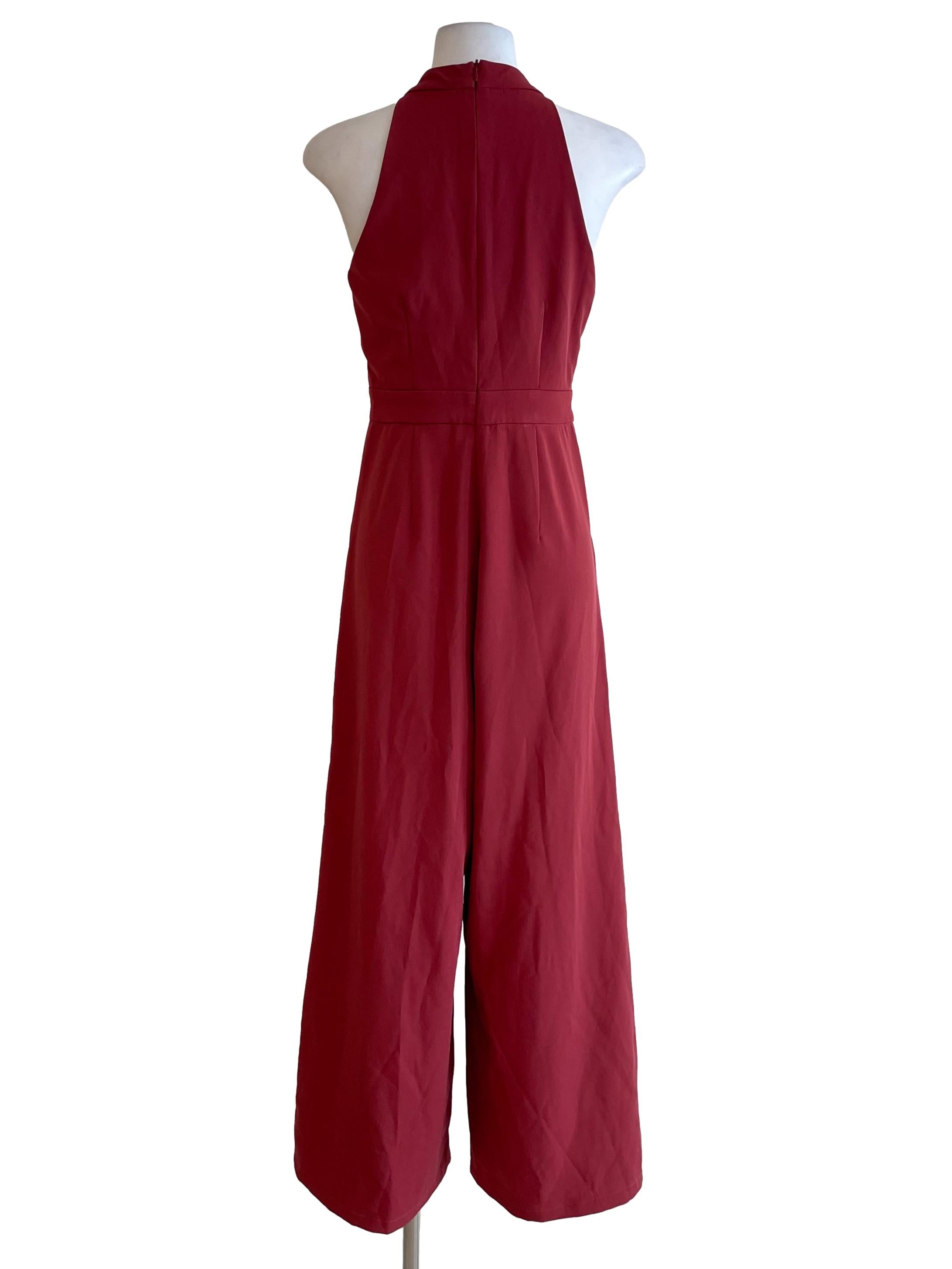Red Halter Neck Jumpsuit