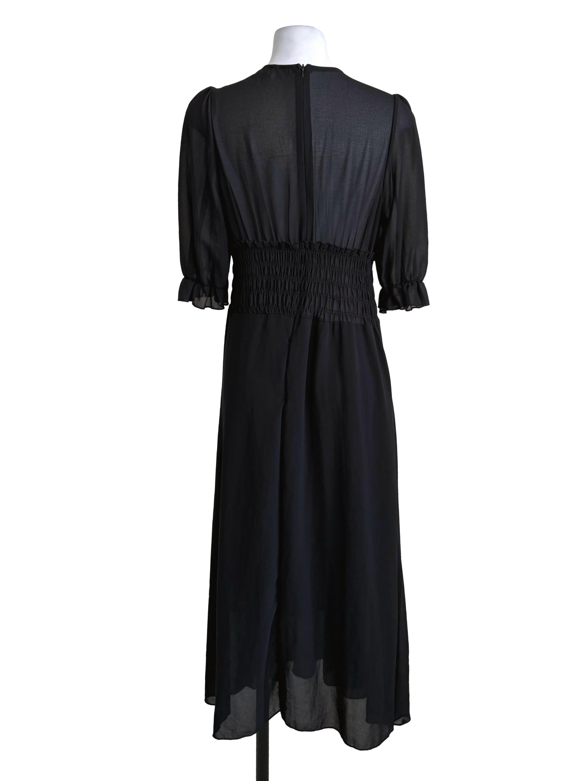 Black Sheer Smock Dress