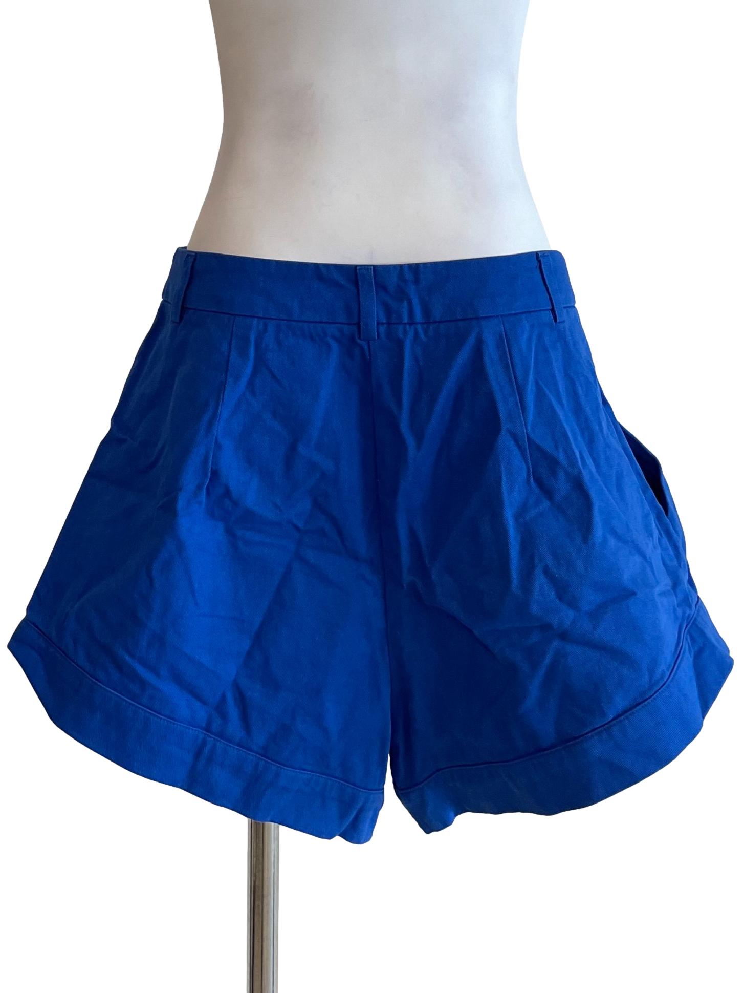 Lapis Pleated Denimlike Shorts