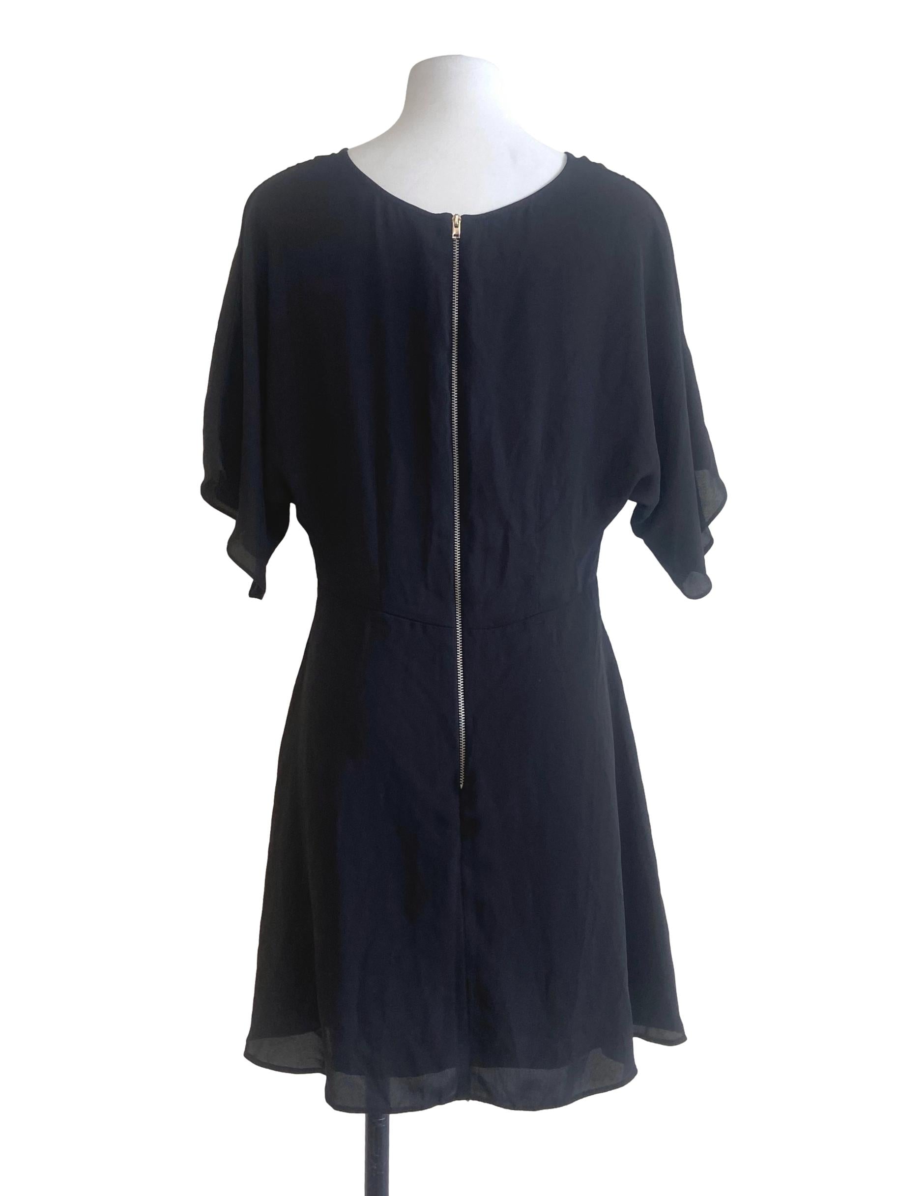 Black Batwing Sleeve Mini Dress
