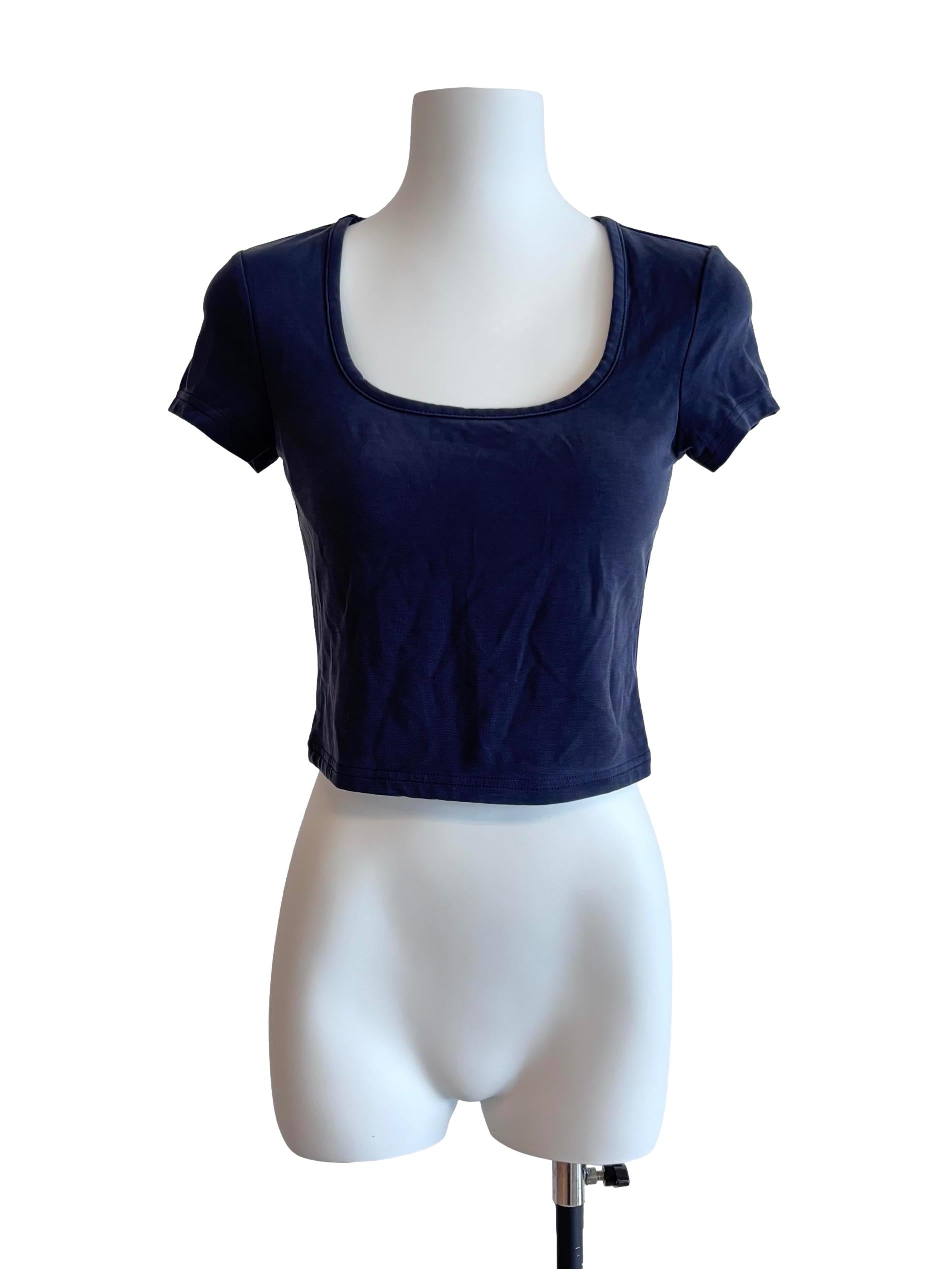Midnight Ash Blue Square Neck Padded Top