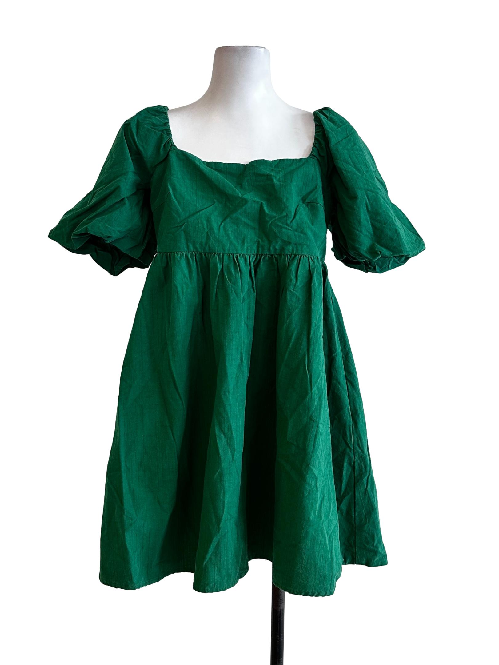 Emerald Green Plain Dress LB