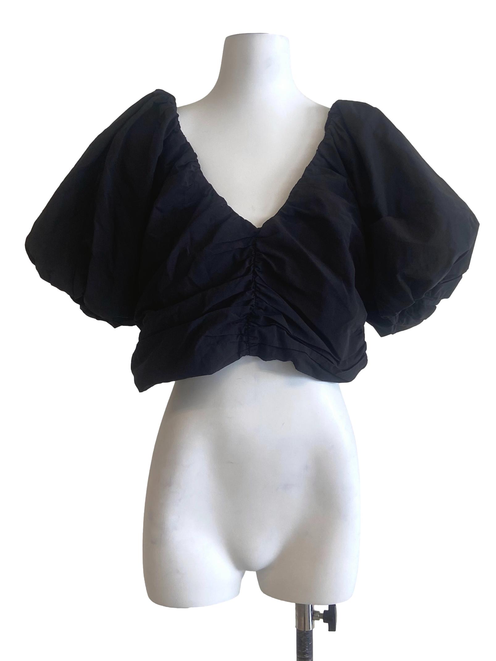 Black Square Neck Crop Top