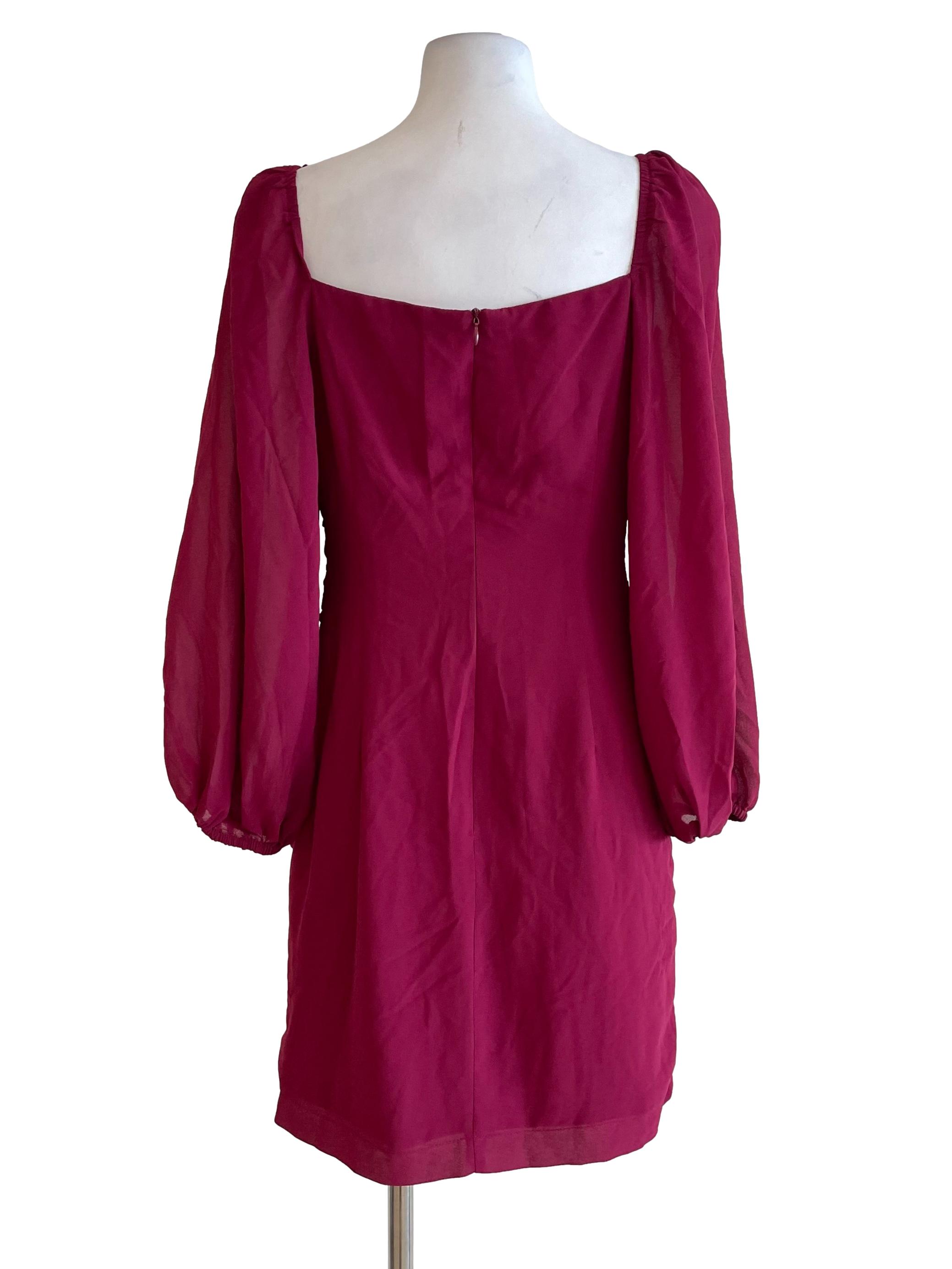 Jam Puff Sleeves Draped Dress