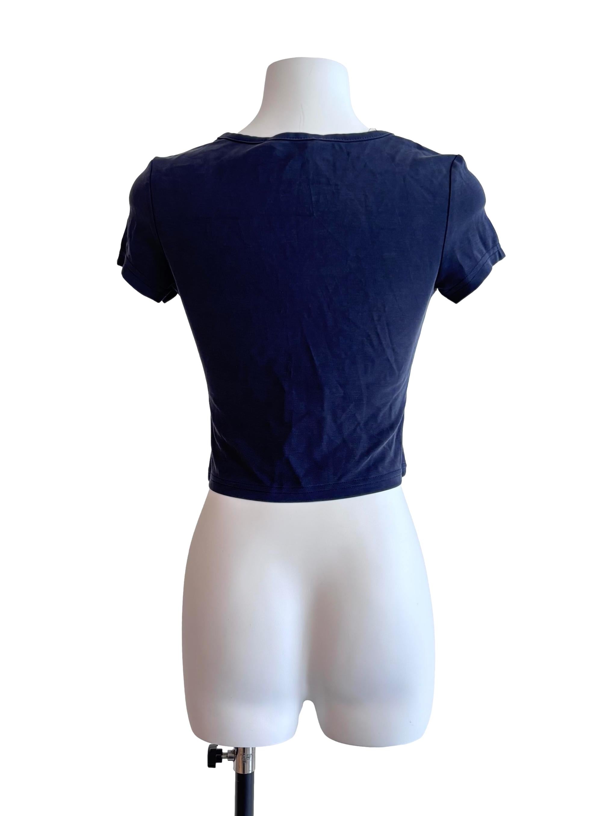 Midnight Ash Blue Square Neck Padded Top