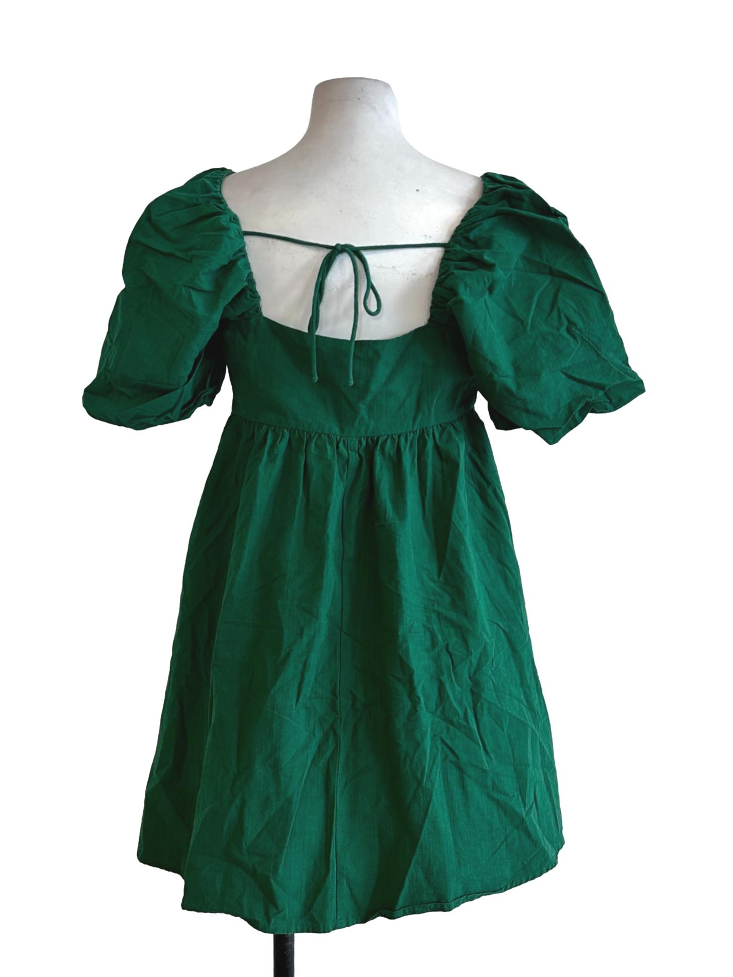 Emerald Green Plain Dress LB